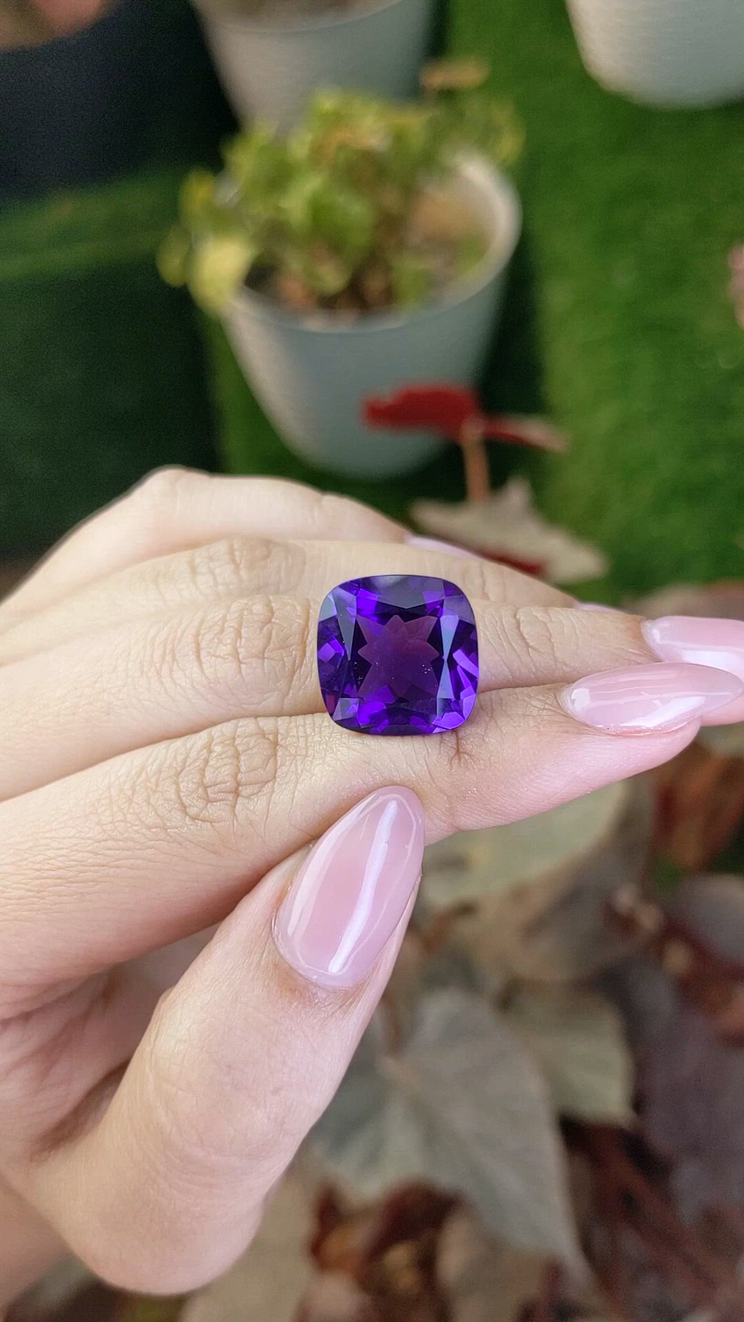 13.13 Ct. Purple Amethyst from Brazil Size Video