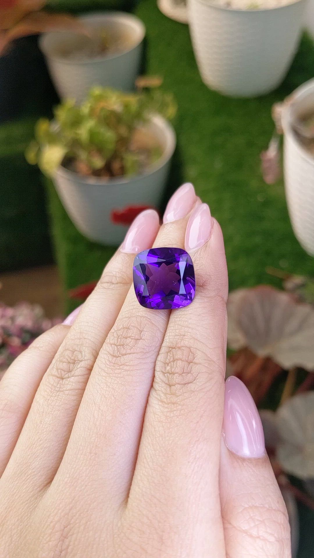13.13 Ct. Purple Amethyst from Brazil Size Video