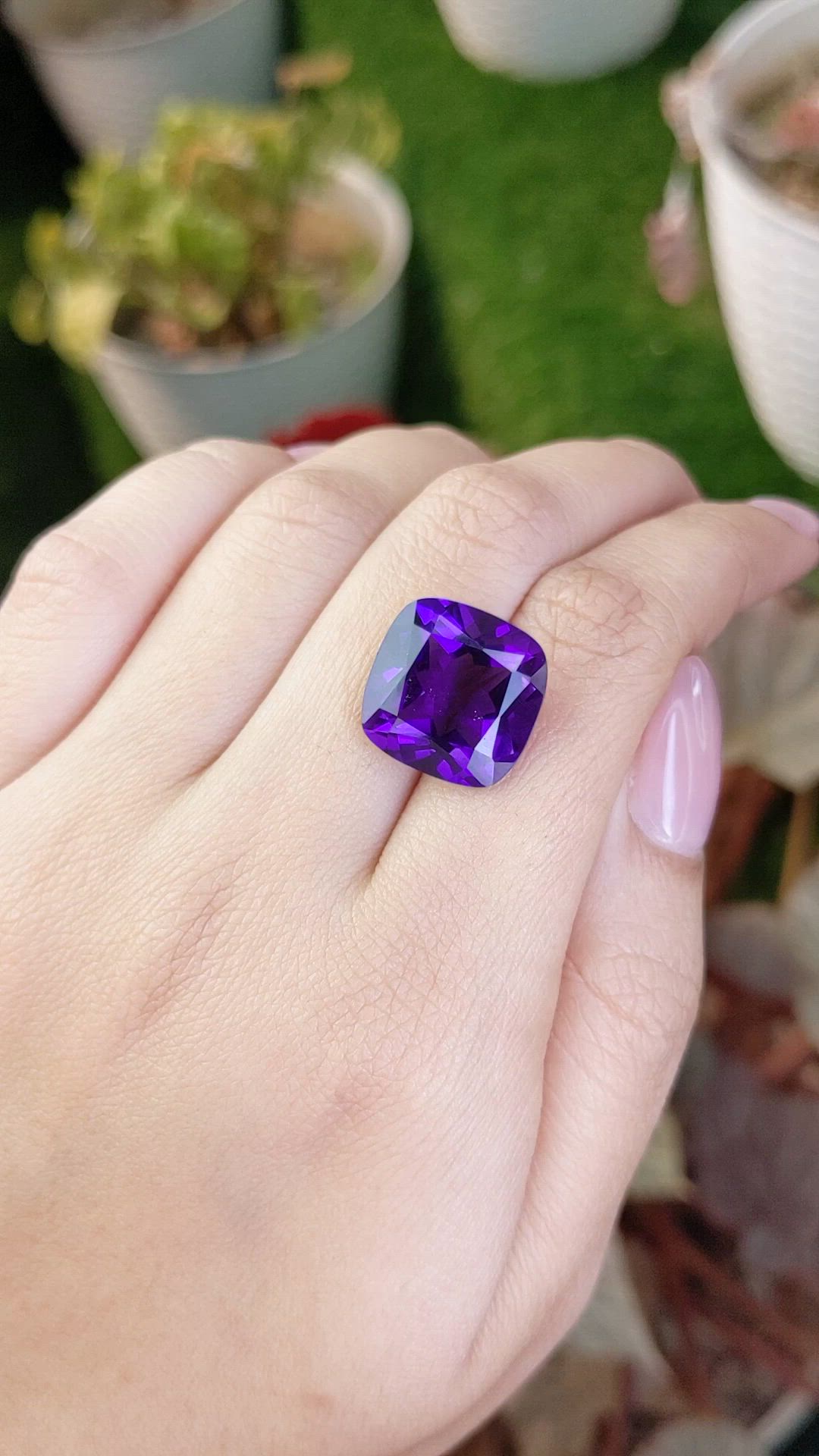 13.13 Ct. Purple Amethyst from Brazil Size Video