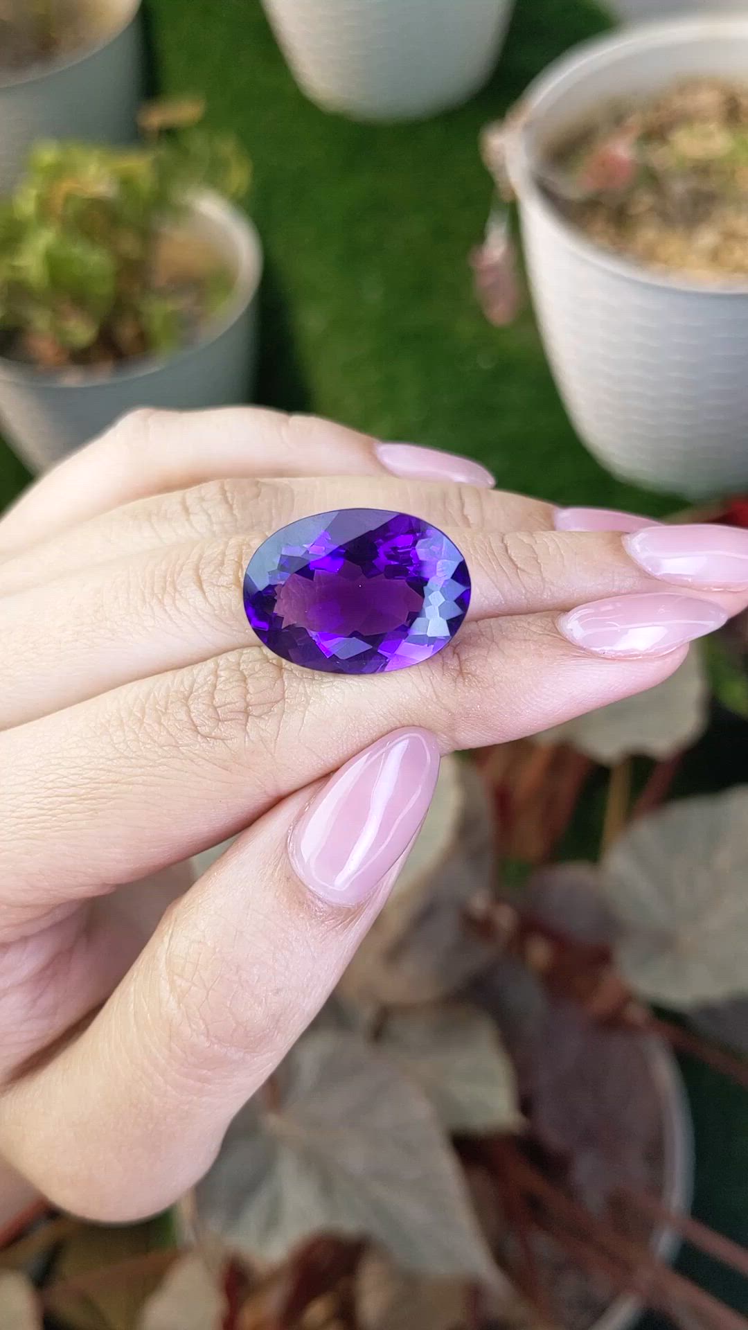 20.21 Ct. Purple Amethyst from Brazil Size Video