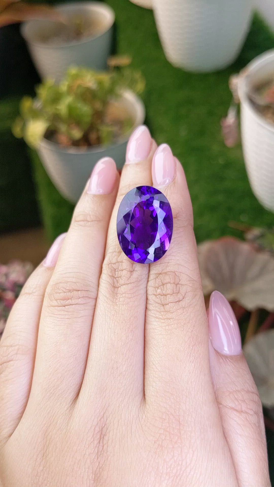 20.21 Ct. Purple Amethyst from Brazil Size Video