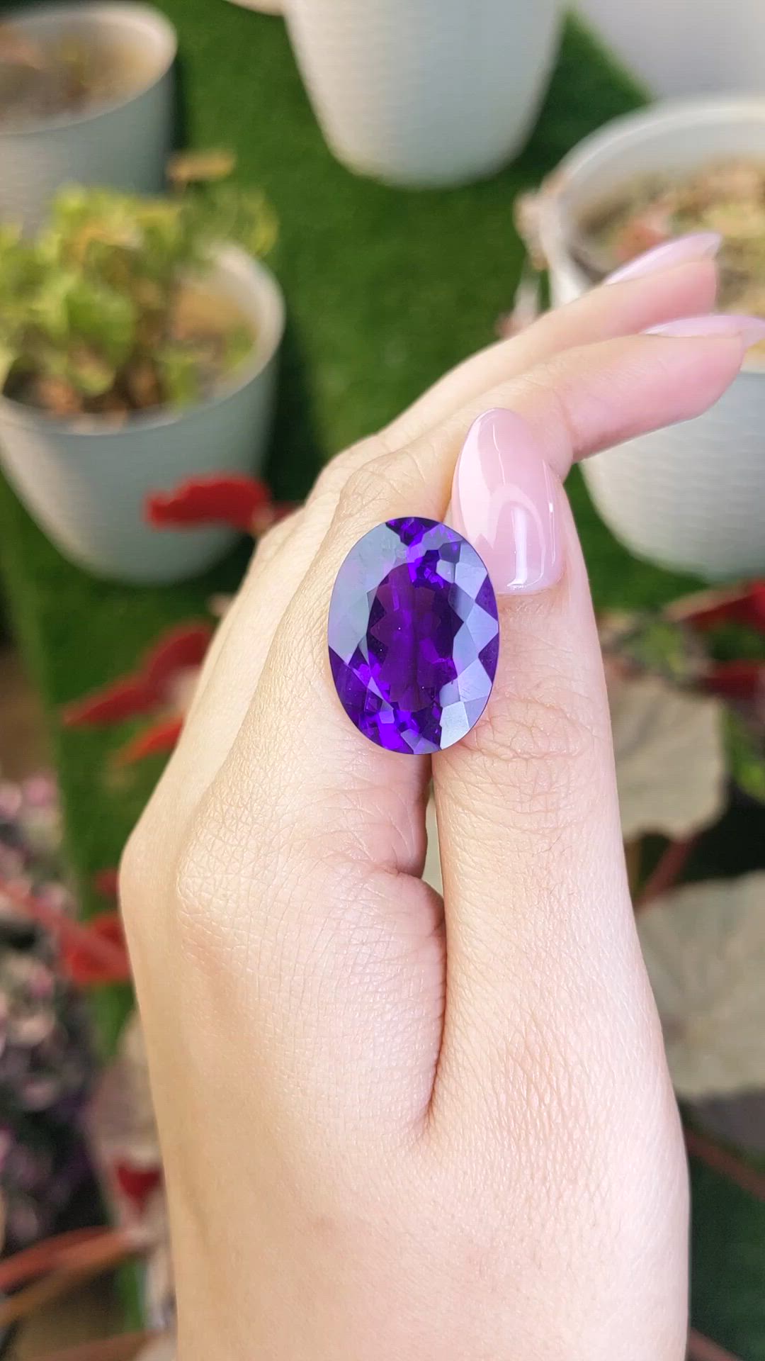 20.21 Ct. Purple Amethyst from Brazil Size Video
