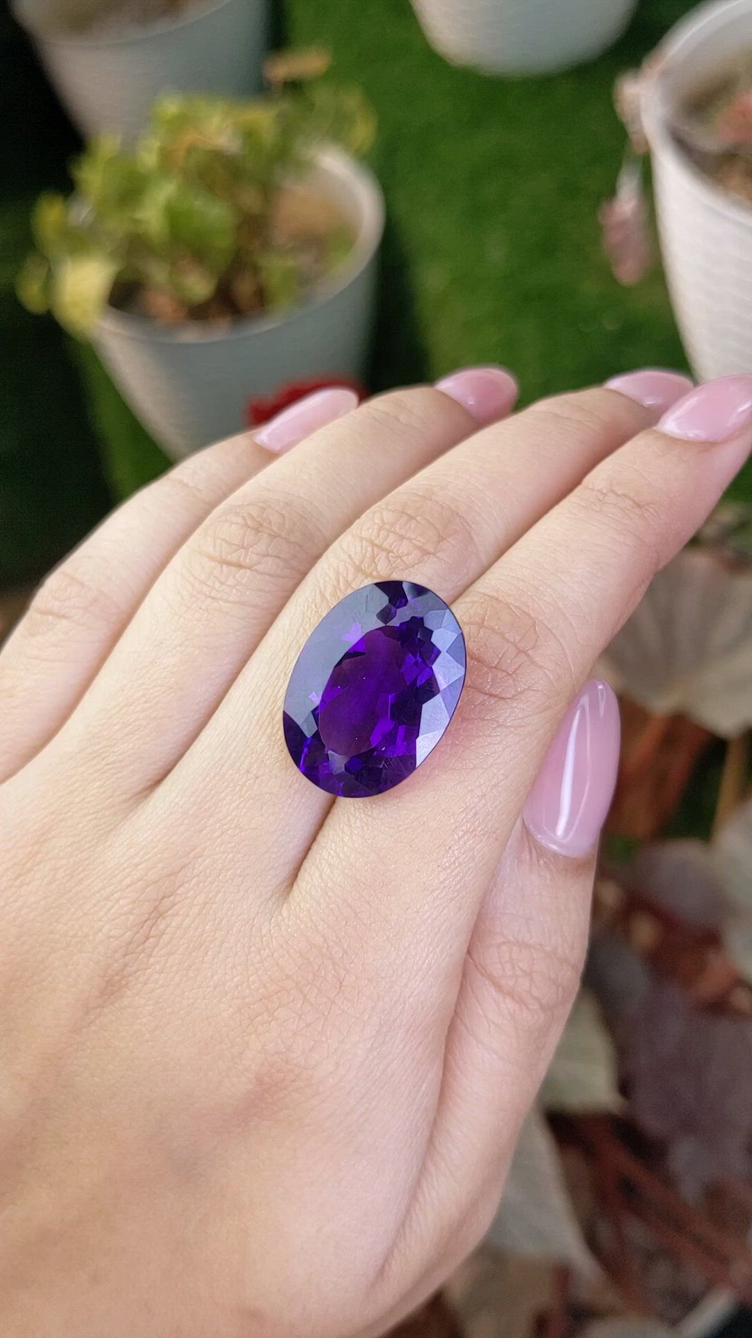 20.21 Ct. Purple Amethyst from Brazil Size Video