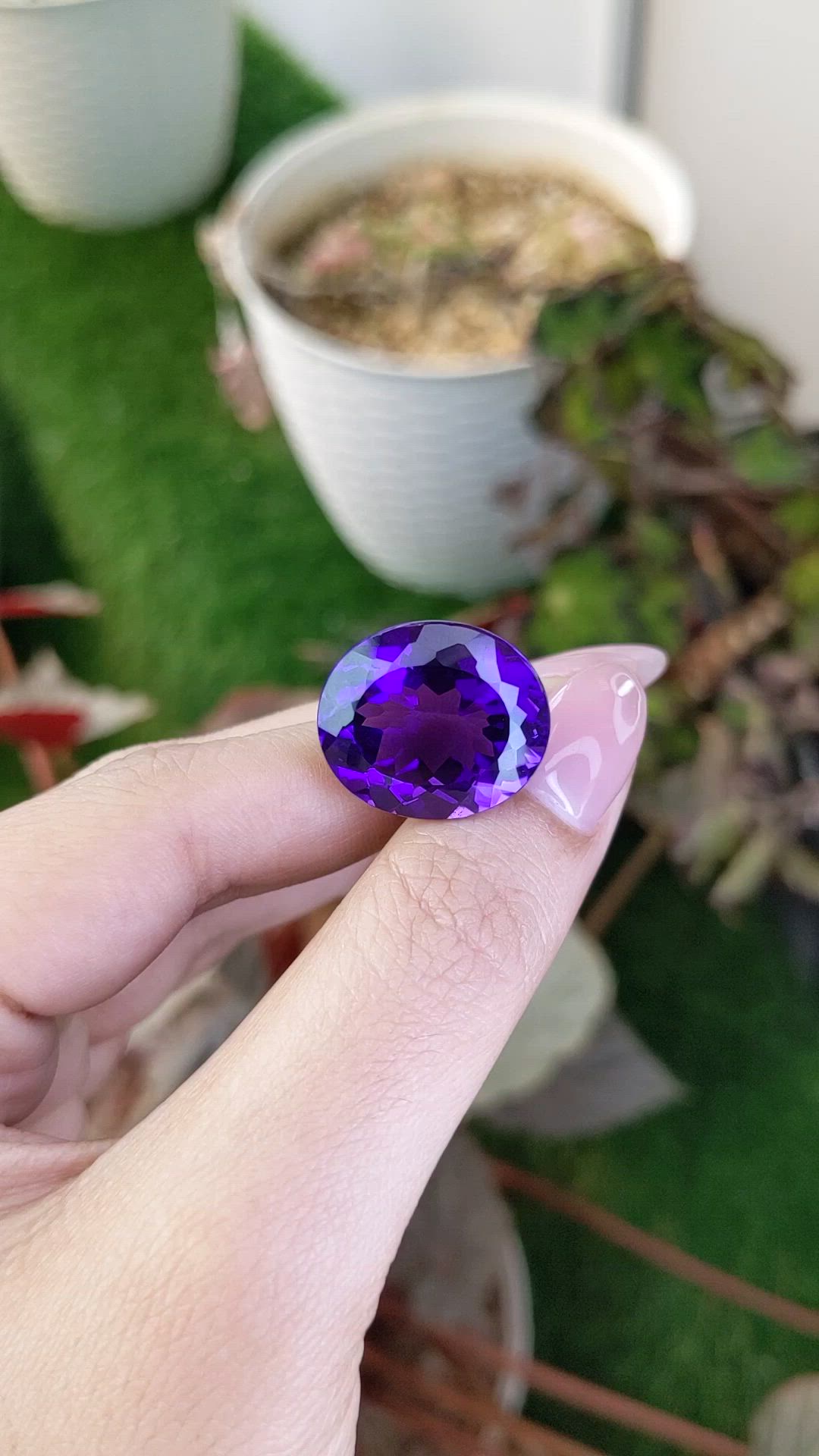 21.11 Ct. Purple Amethyst from Brazil Size Video