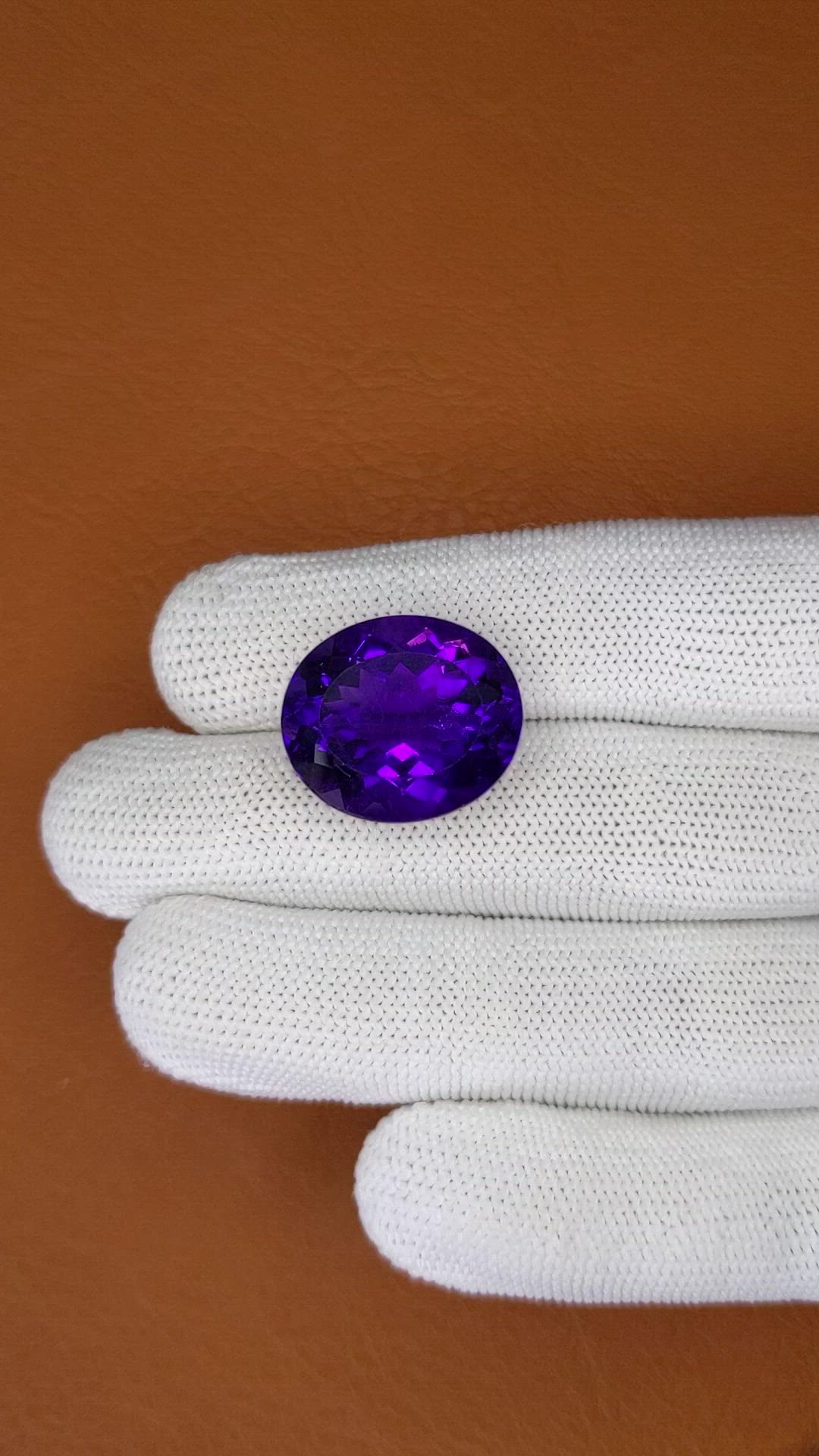 21.11 Ct. Purple Amethyst from Brazil Size Video