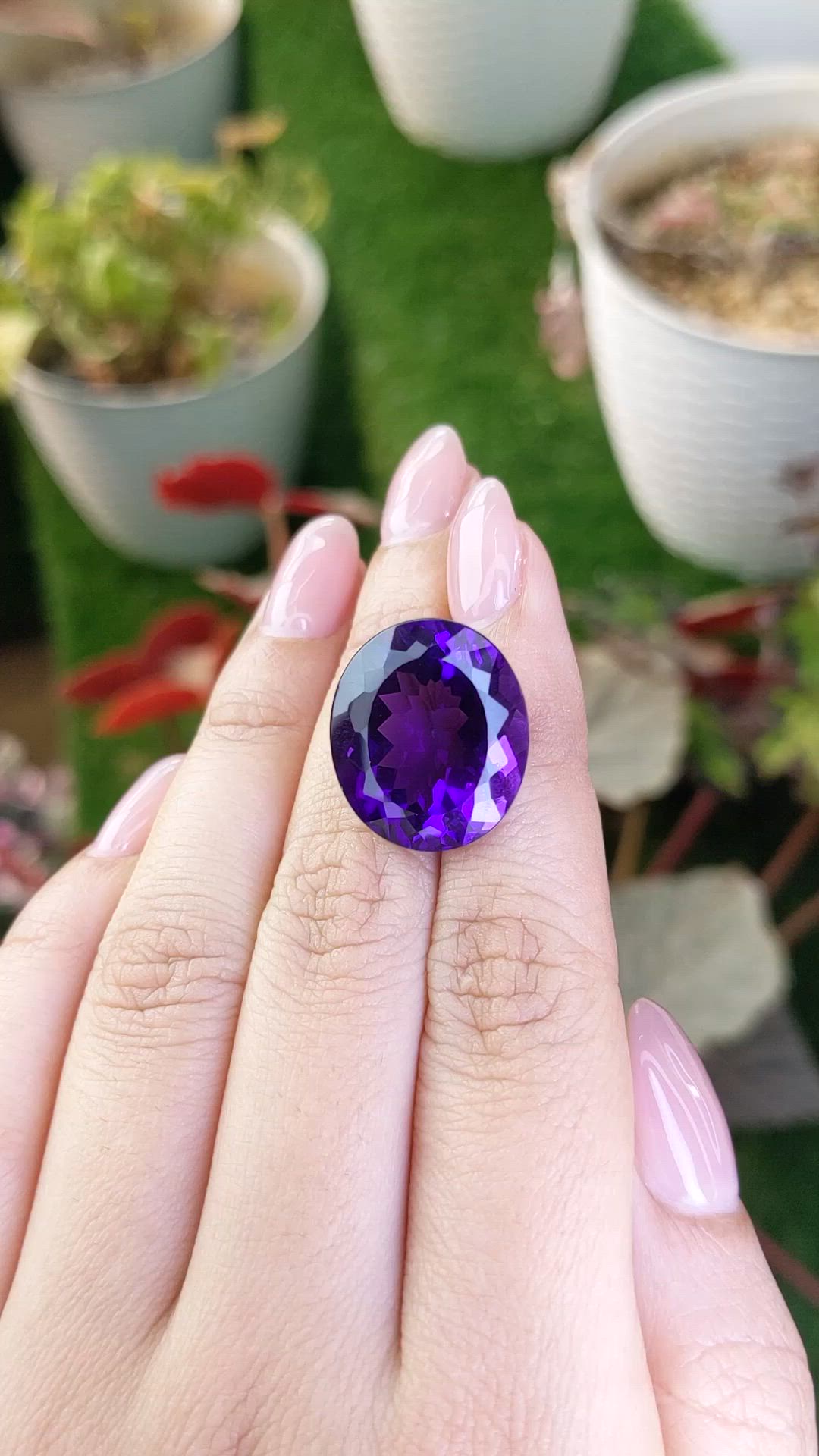 21.11 Ct. Purple Amethyst from Brazil Size Video