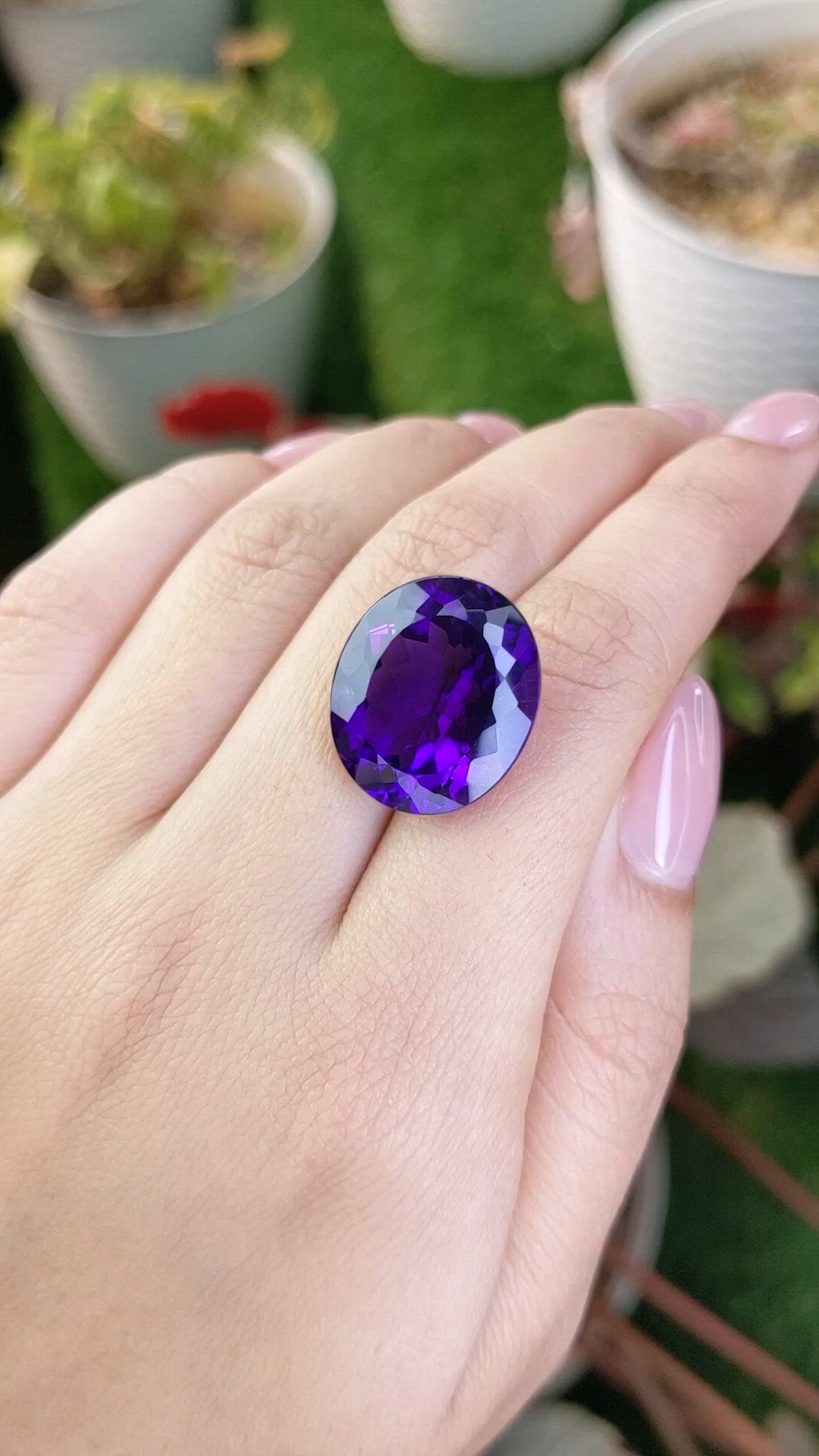 21.11 Ct. Purple Amethyst from Brazil Size Video