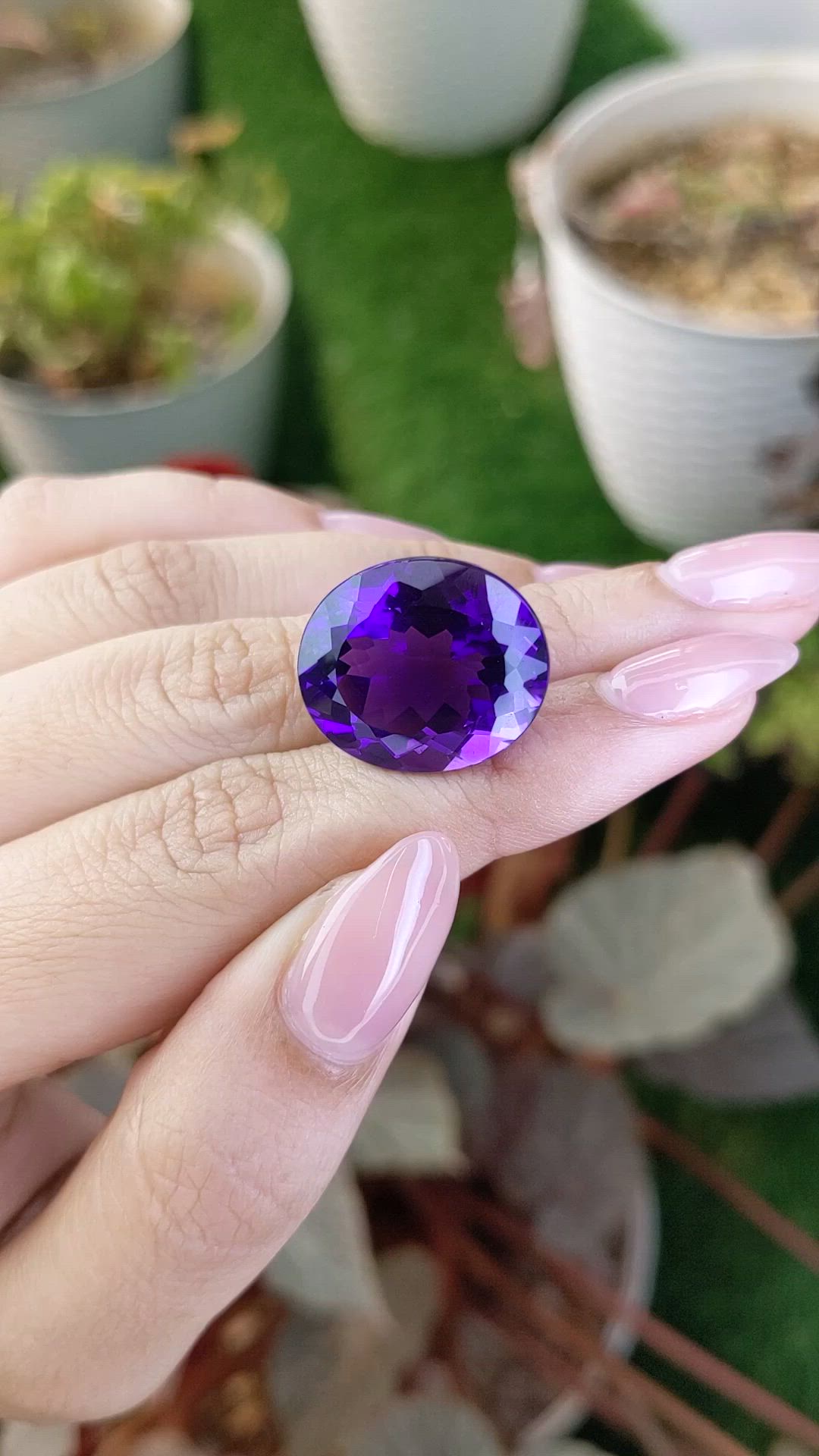 21.11 Ct. Purple Amethyst from Brazil Size Video