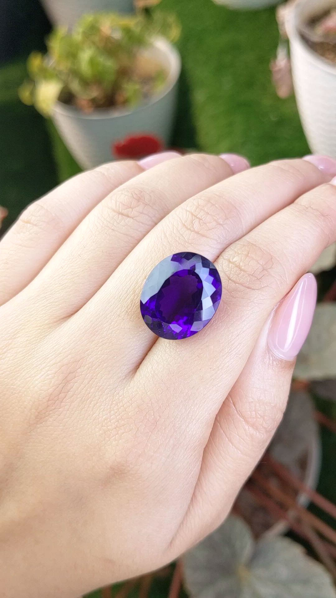 17.47 Ct. Purple Amethyst from Brazil Size Video