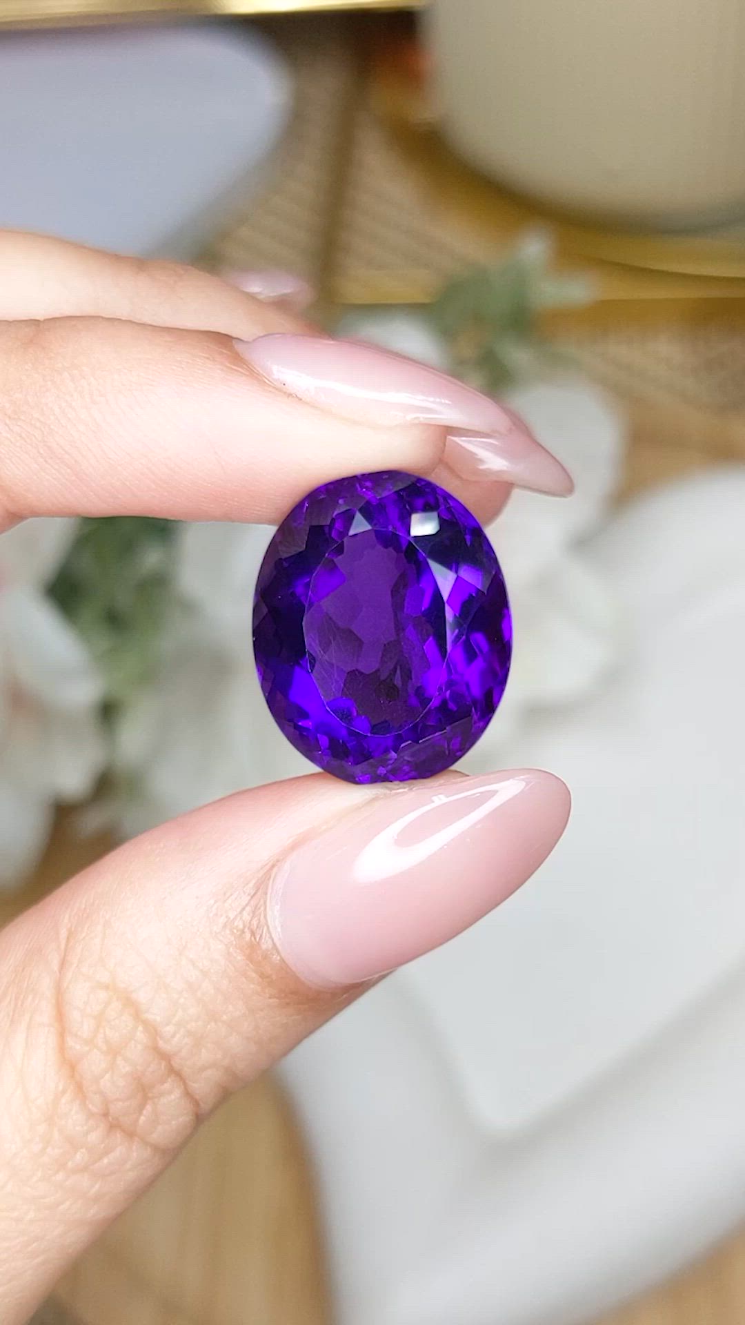 17.47 Ct. Purple Amethyst from Brazil Size Video
