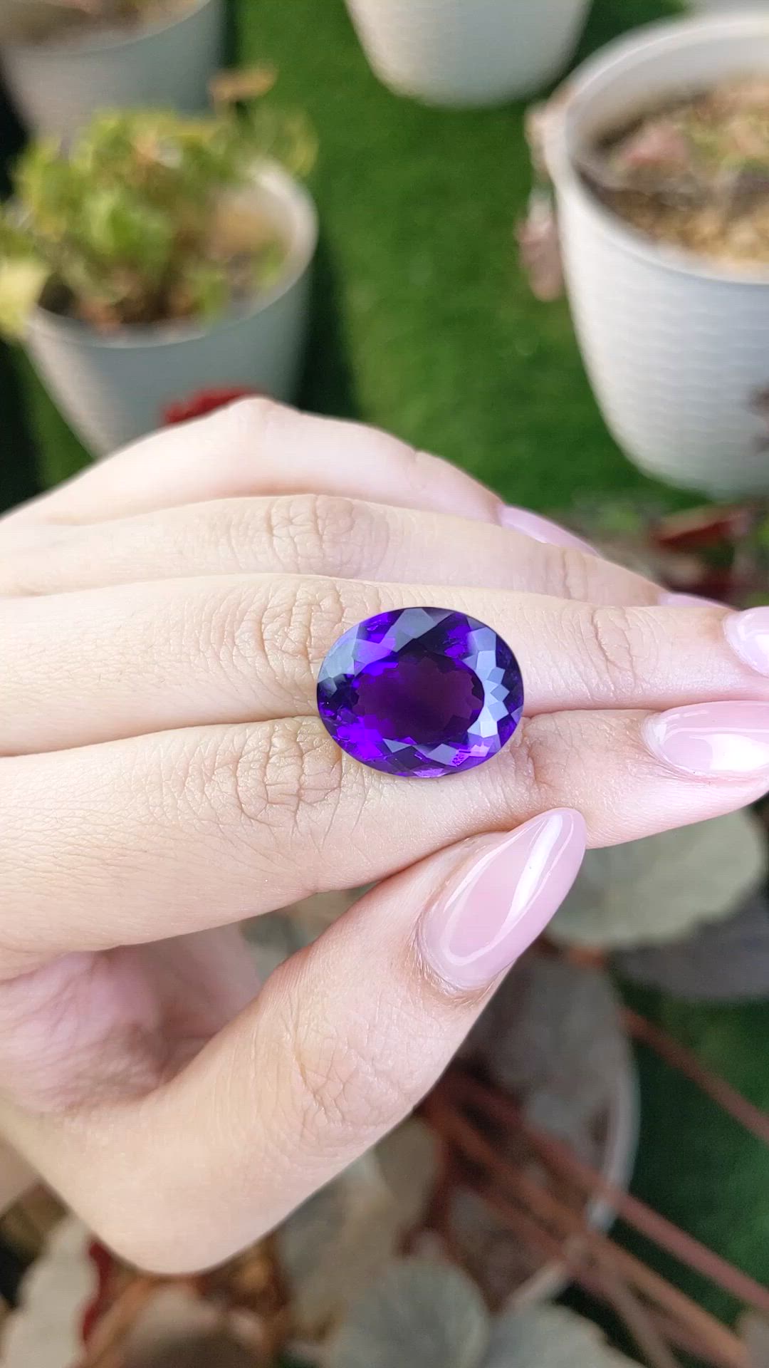 17.47 Ct. Purple Amethyst from Brazil Size Video