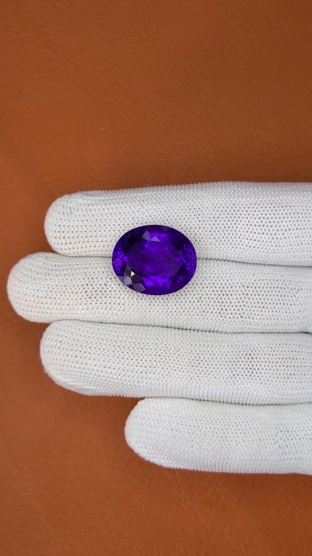 17.47 Ct. Purple Amethyst from Brazil Size Video