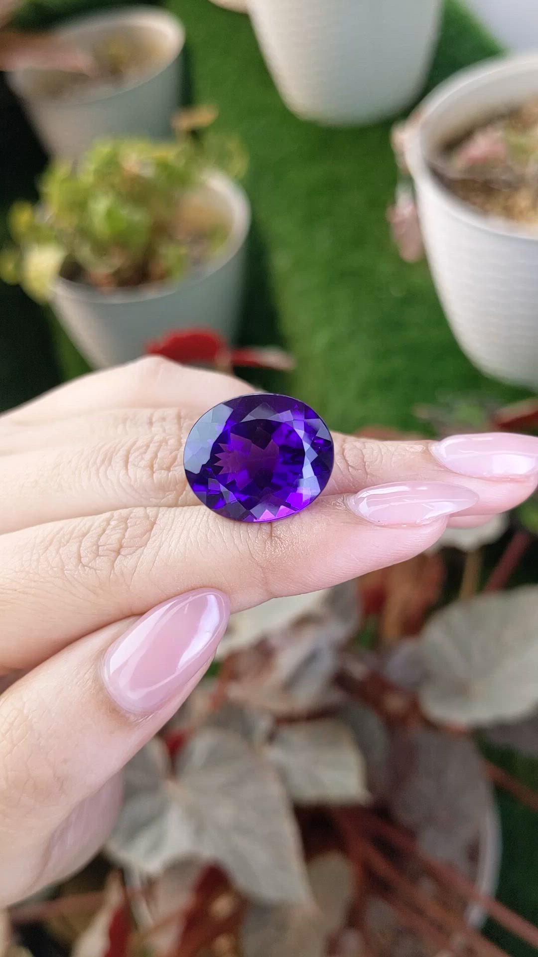 20.47 Ct. Purple Amethyst from Brazil Size Video