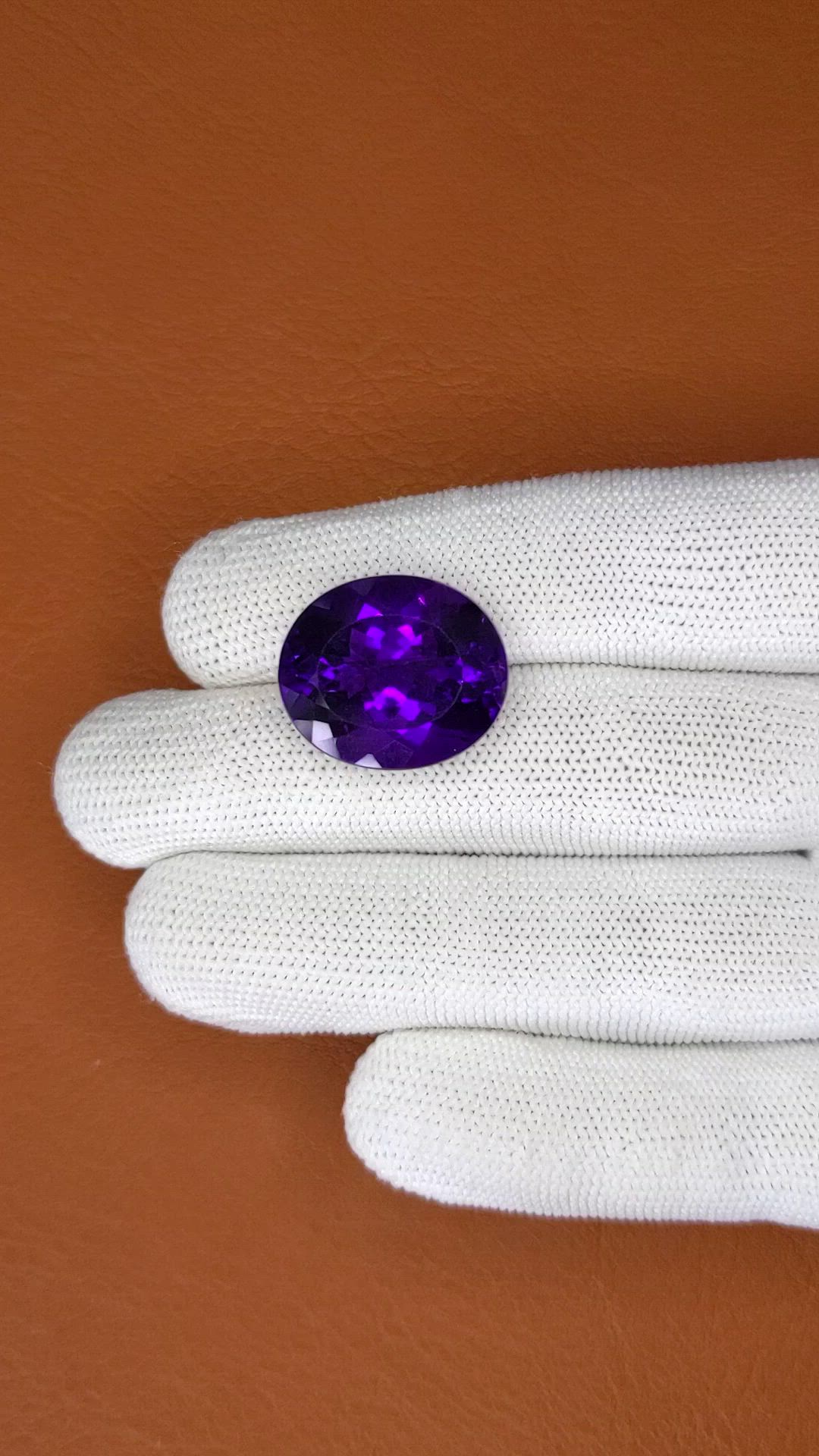 20.47 Ct. Purple Amethyst from Brazil Size Video