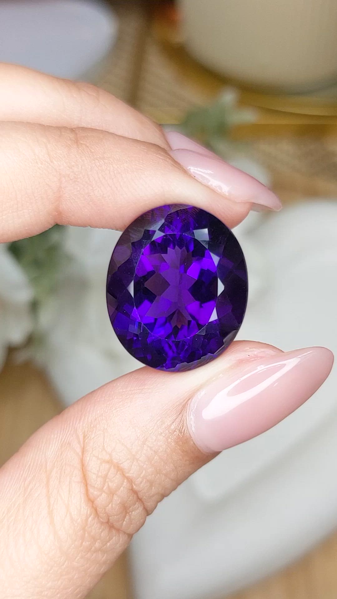 20.47 Ct. Purple Amethyst from Brazil Size Video
