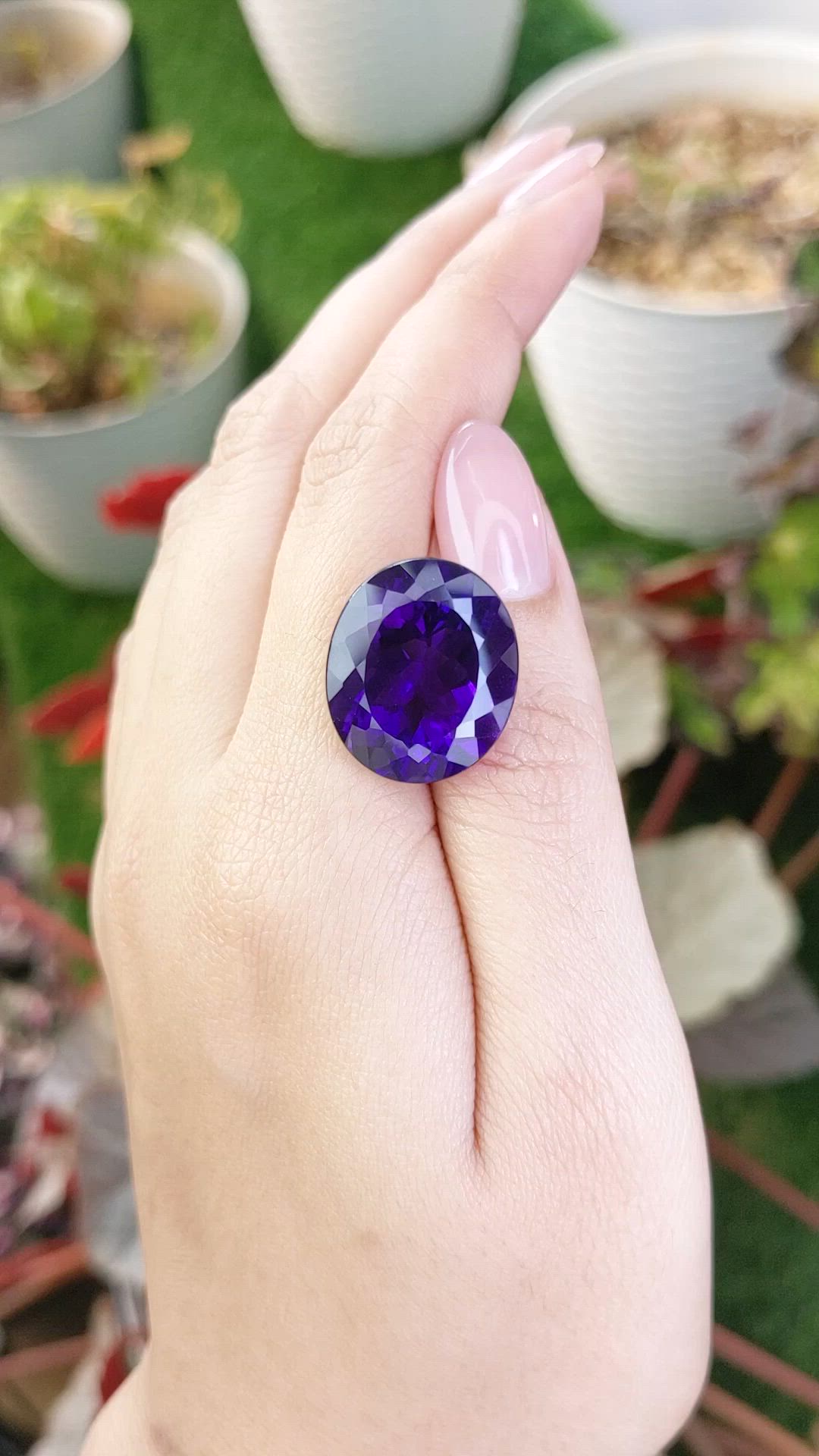 20.47 Ct. Purple Amethyst from Brazil Size Video