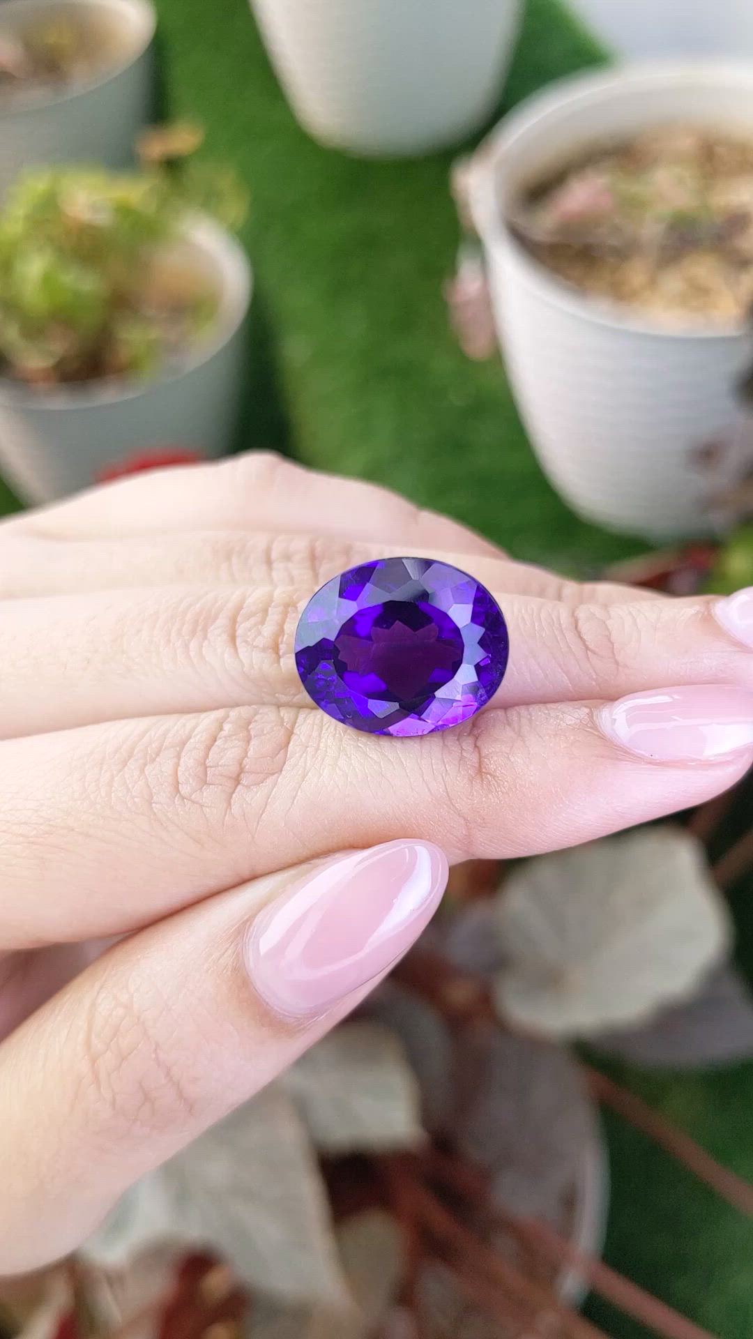 17.87 Ct. Purple Amethyst from Brazil Size Video