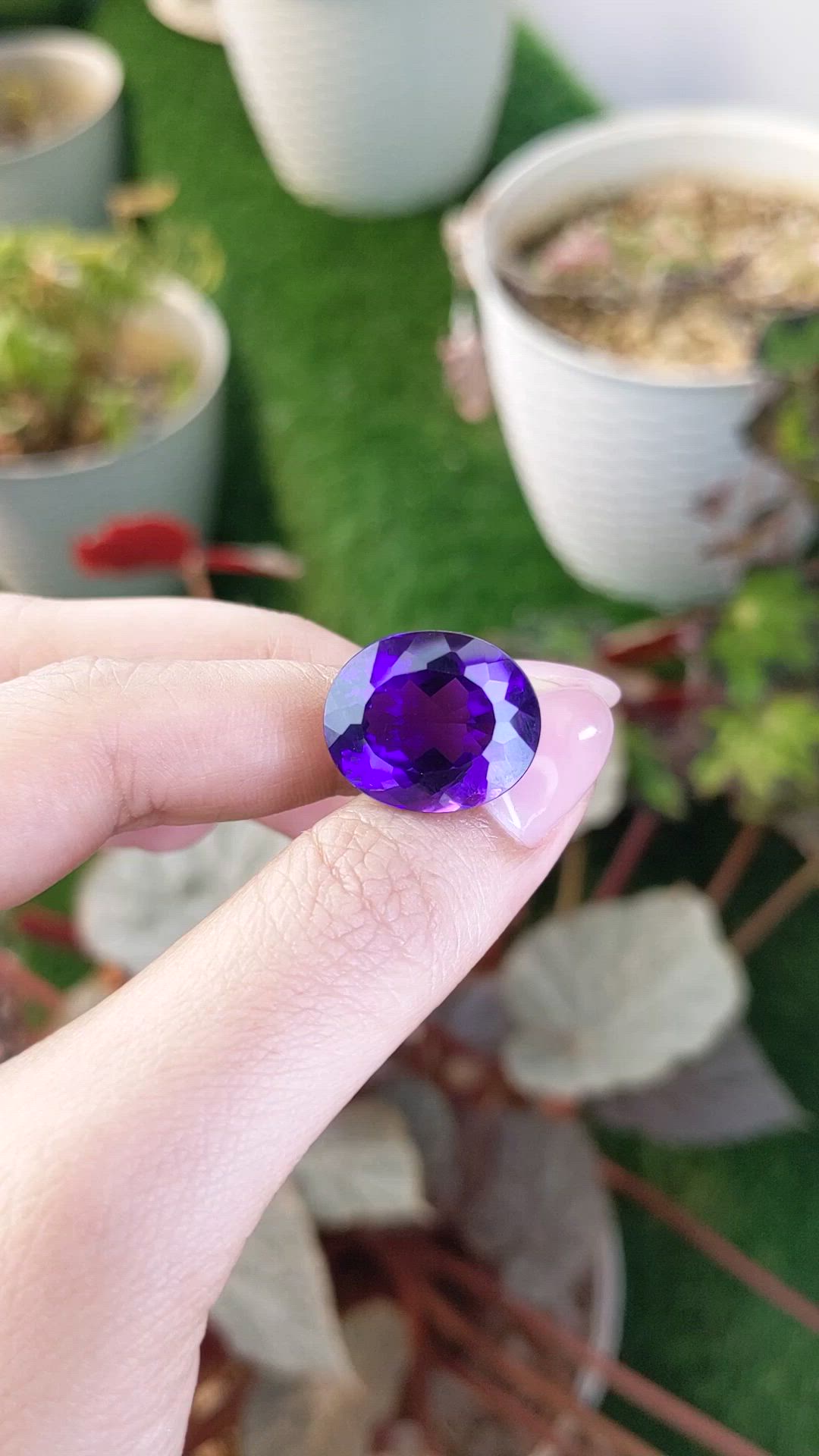 17.87 Ct. Purple Amethyst from Brazil Size Video