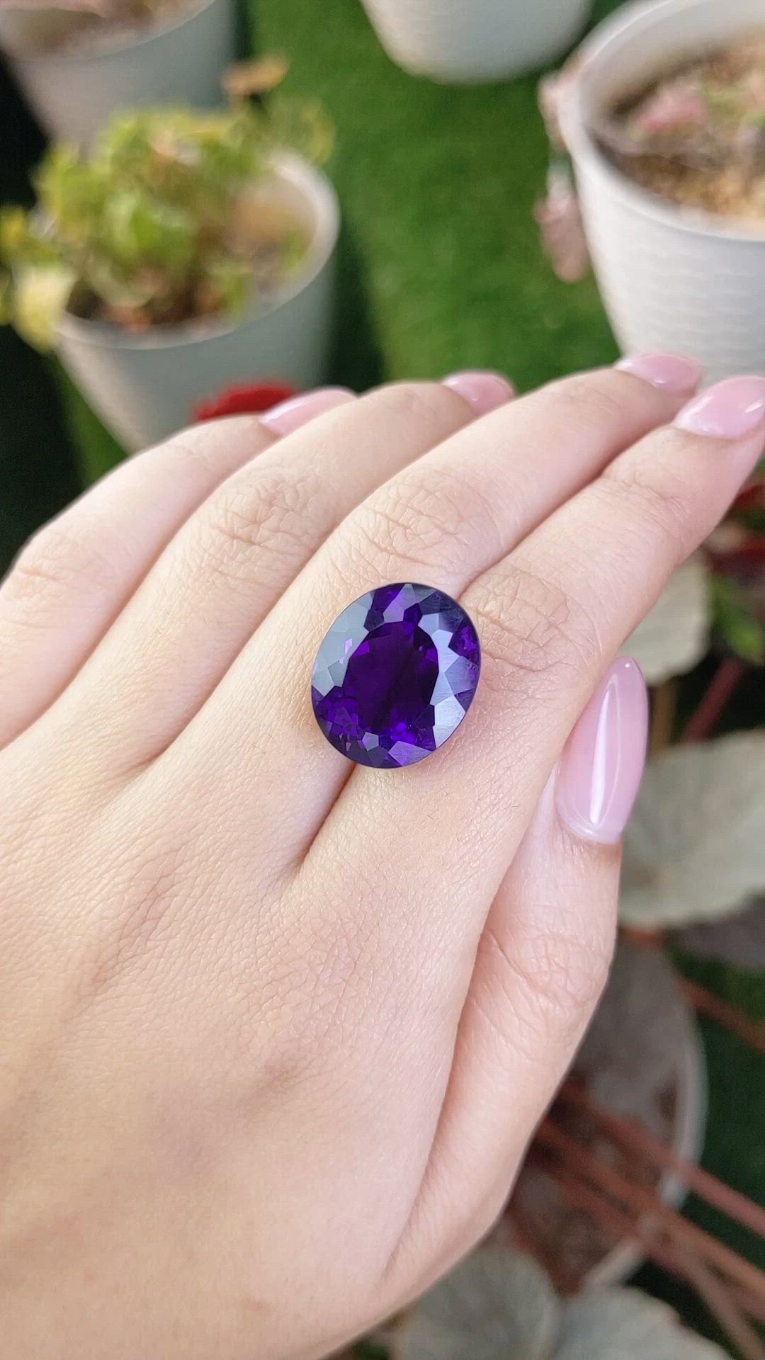 17.87 Ct. Purple Amethyst from Brazil Size Video