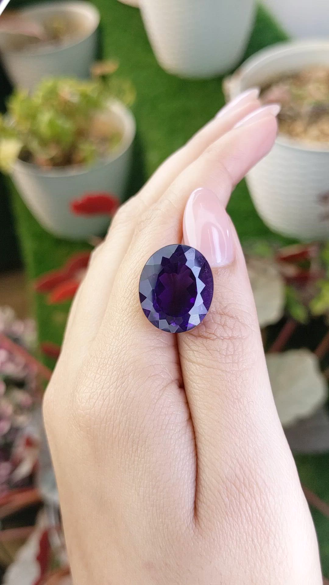 17.87 Ct. Purple Amethyst from Brazil Size Video