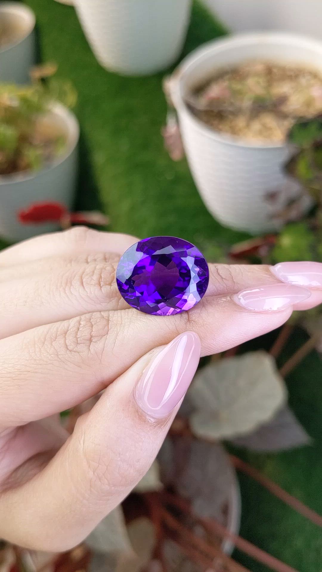 23.46 Ct. Purple Amethyst from Brazil Size Video