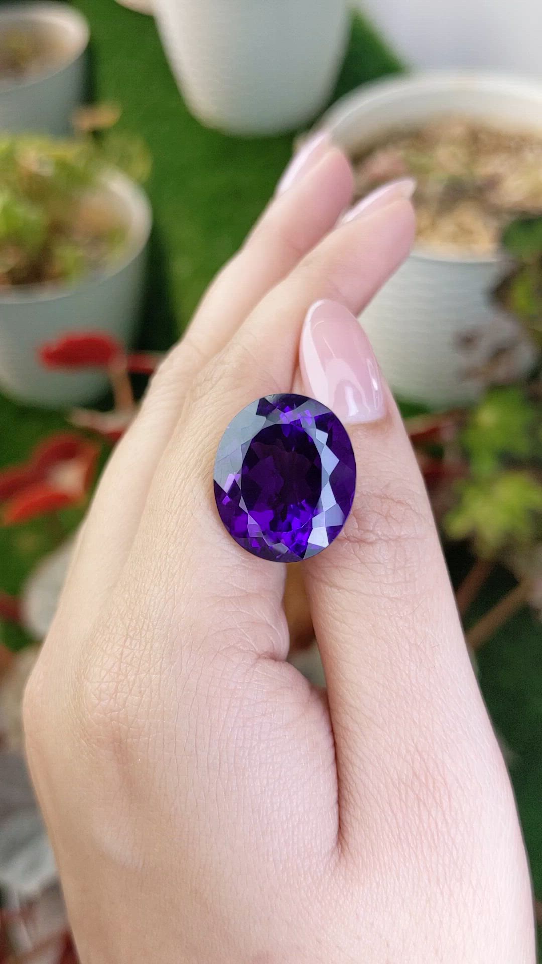 23.46 Ct. Purple Amethyst from Brazil Size Video