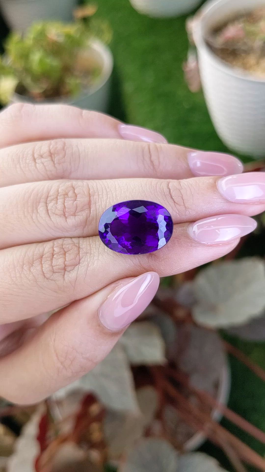 13.90 Ct. Purple Amethyst from Brazil Size Video