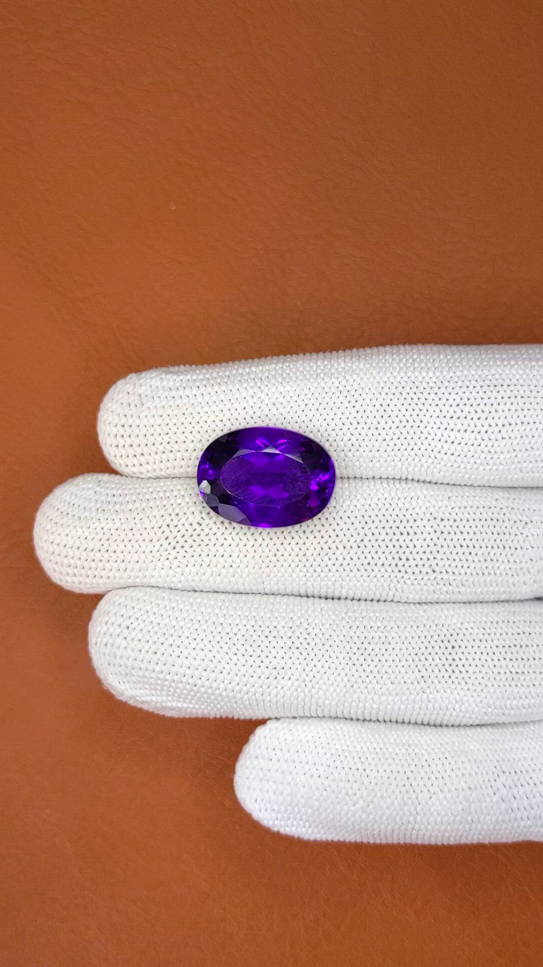 13.90 Ct. Purple Amethyst from Brazil Size Video