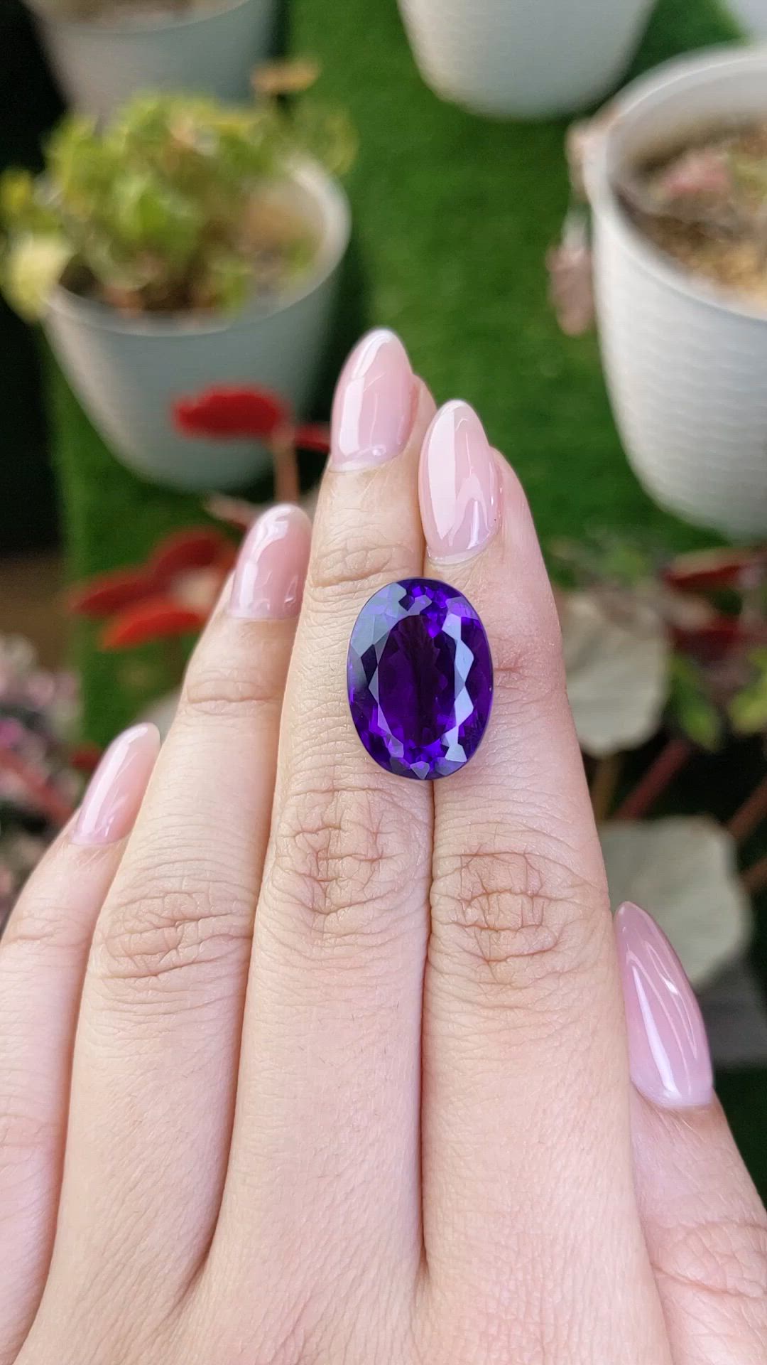 13.90 Ct. Purple Amethyst from Brazil Size Video