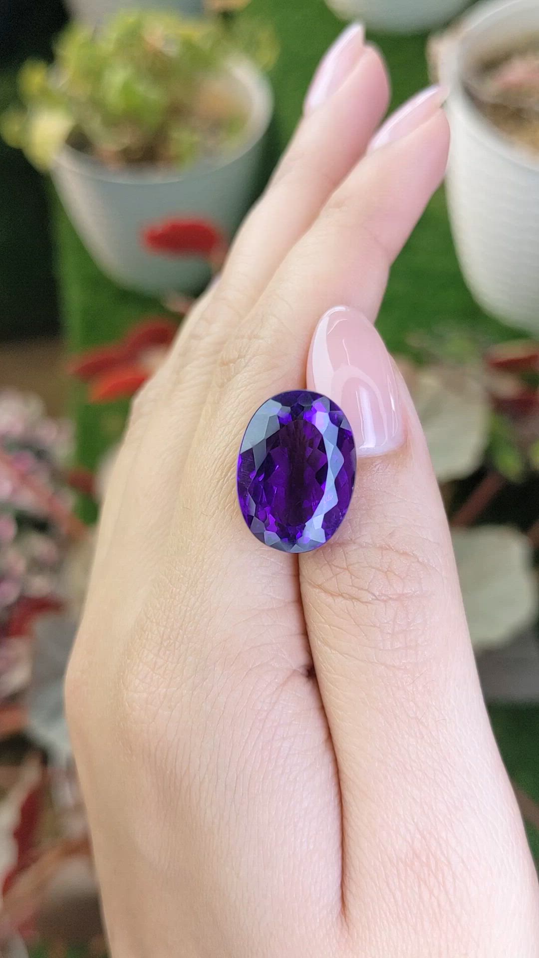 13.90 Ct. Purple Amethyst from Brazil Size Video
