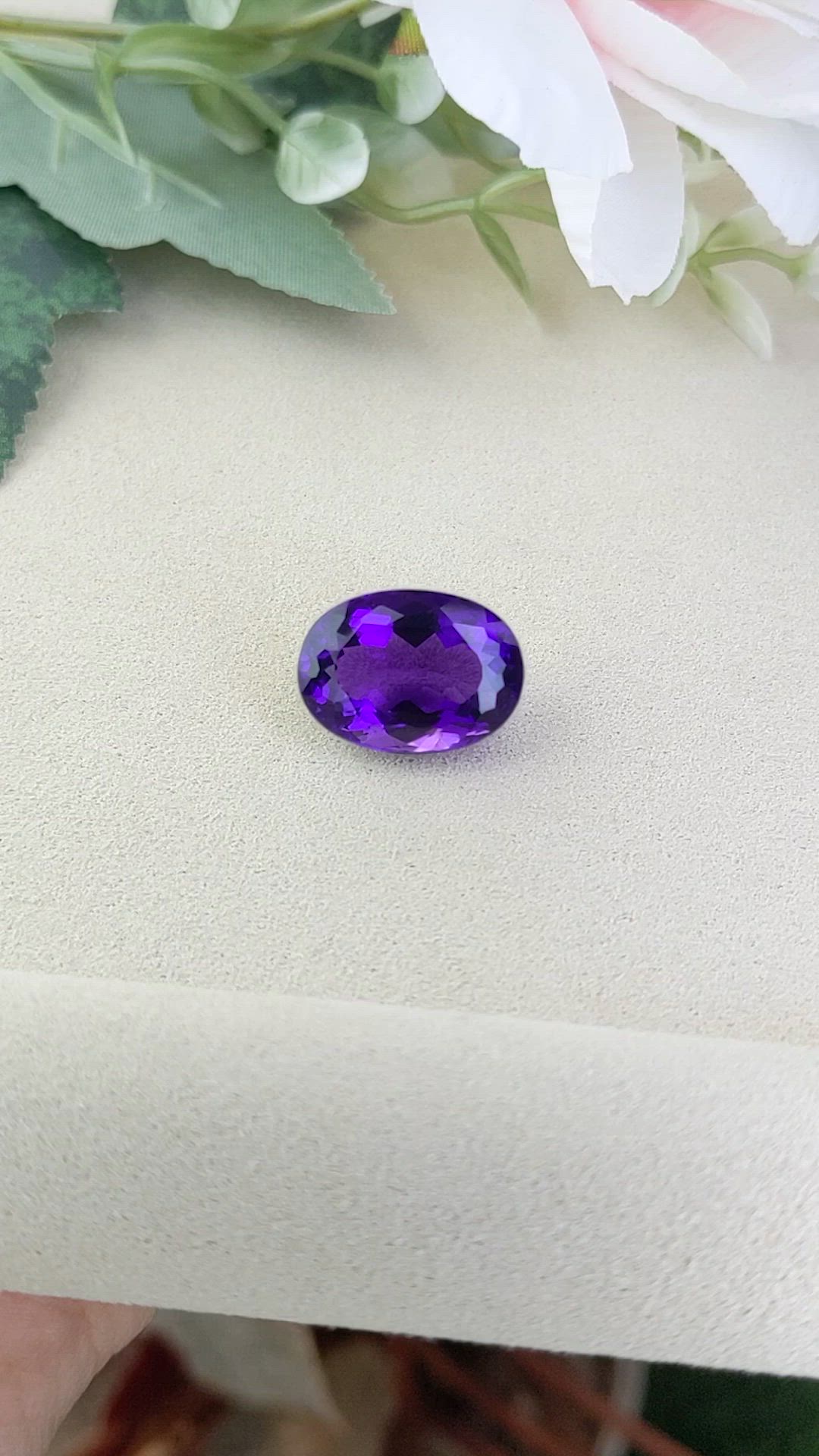13.90 Ct. Purple Amethyst from Brazil Size Video