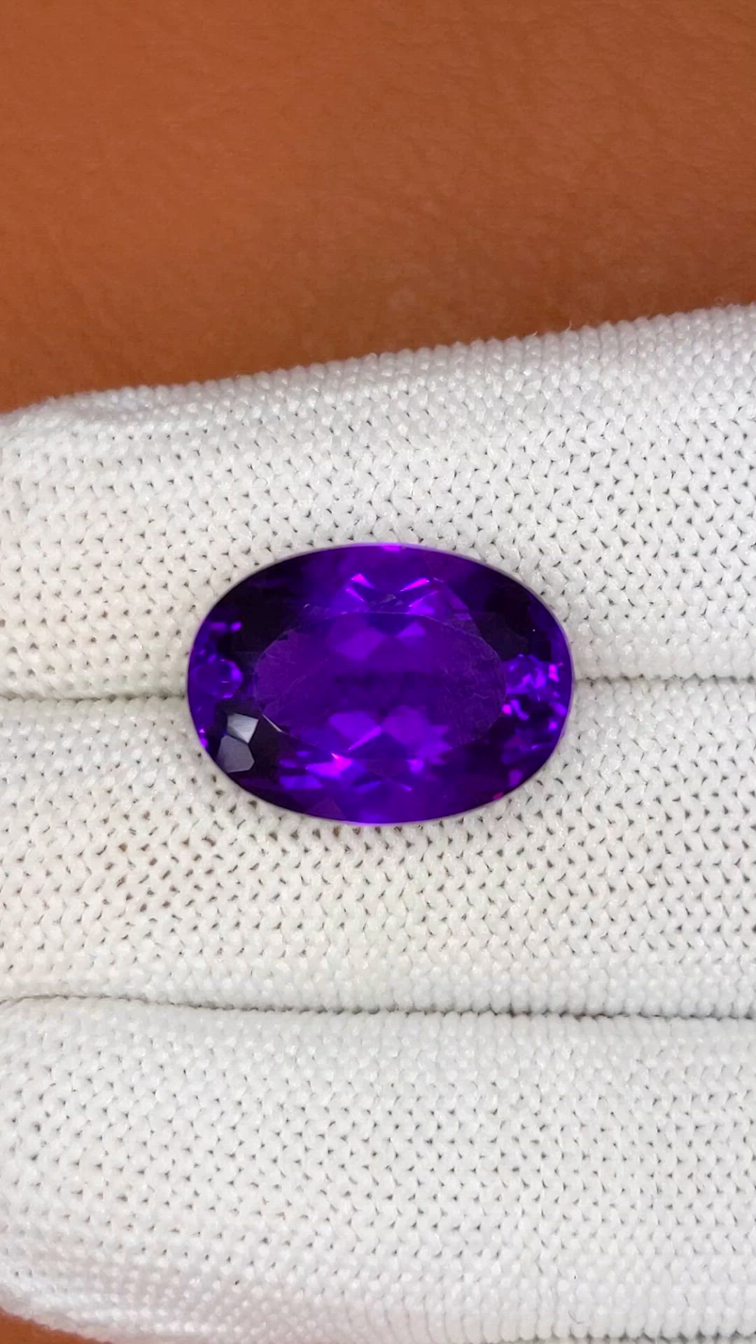 13.90 Ct. Purple Amethyst from Brazil Size Video