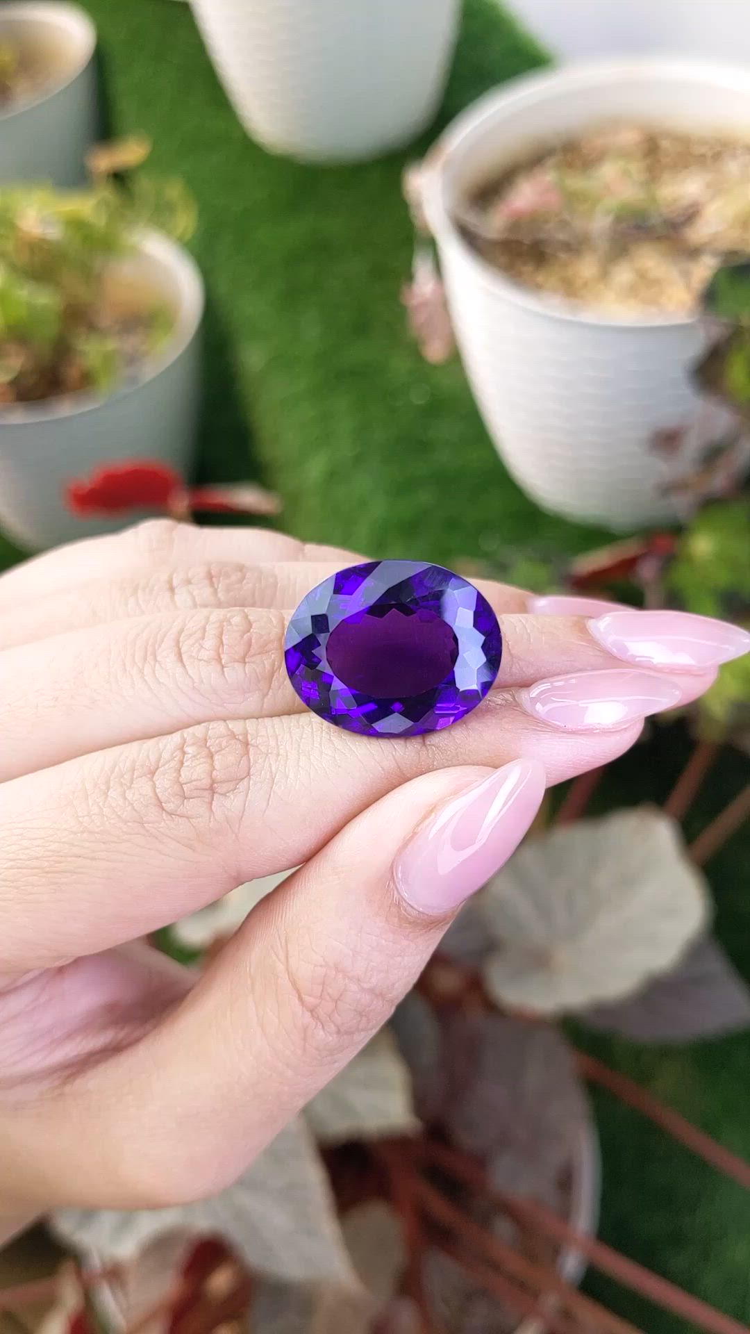 23.97 Ct. Purple Amethyst from Brazil Size Video