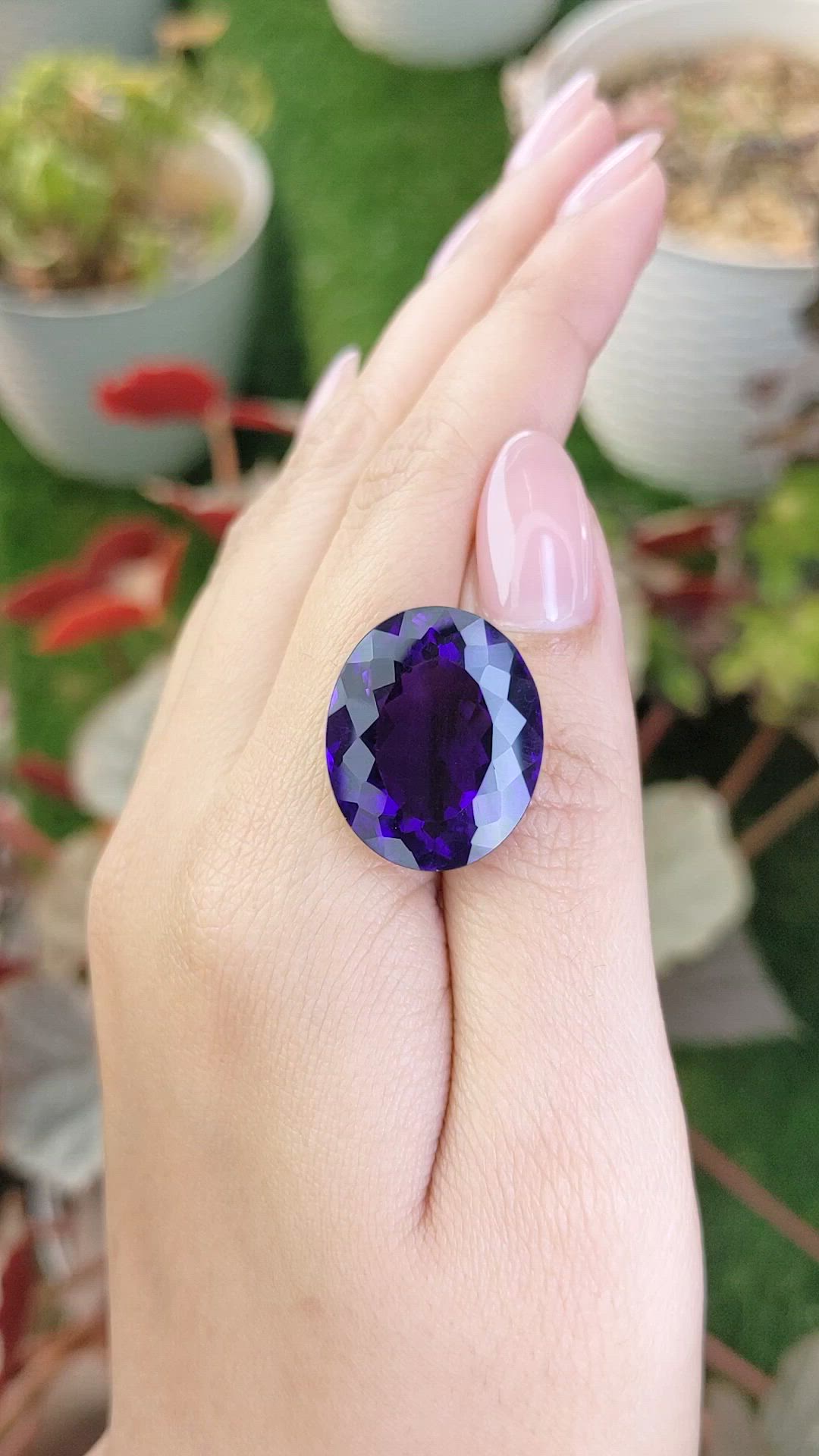 23.97 Ct. Purple Amethyst from Brazil Size Video
