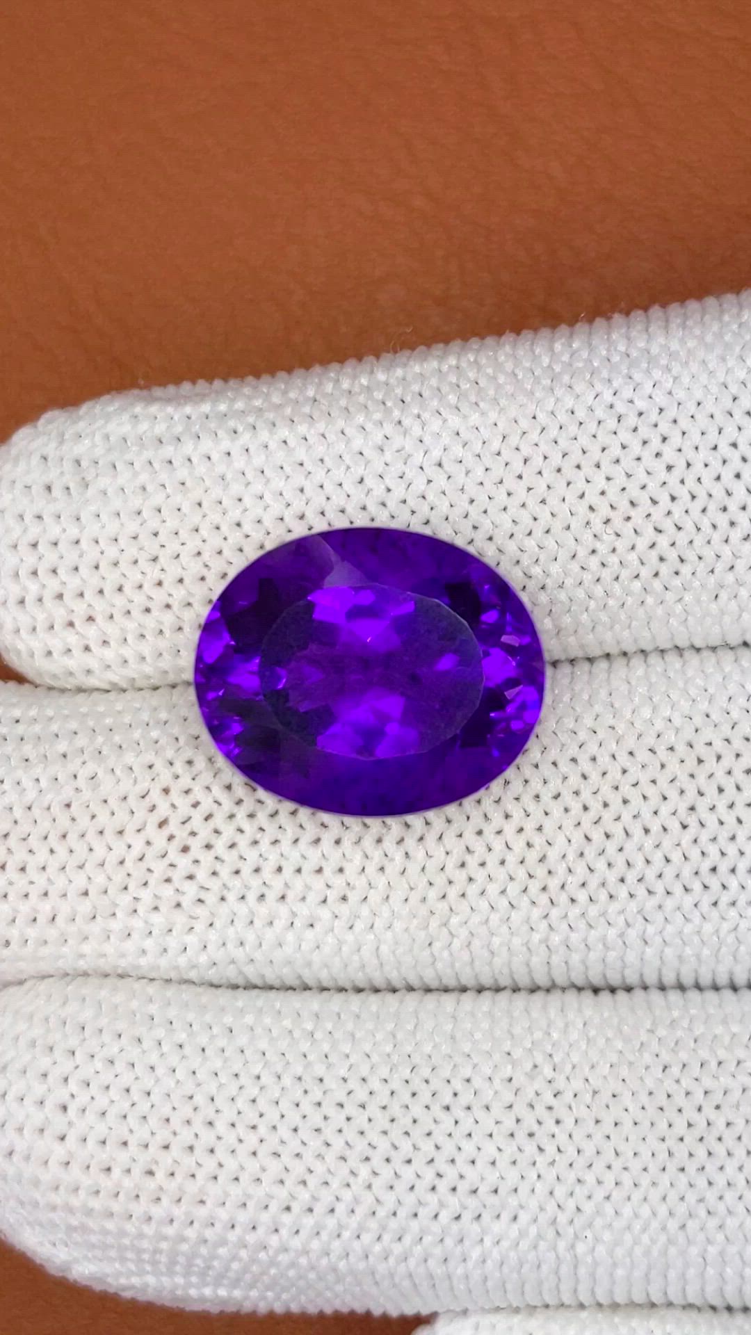 12.68 Ct. Purple Amethyst from Brazil Size Video