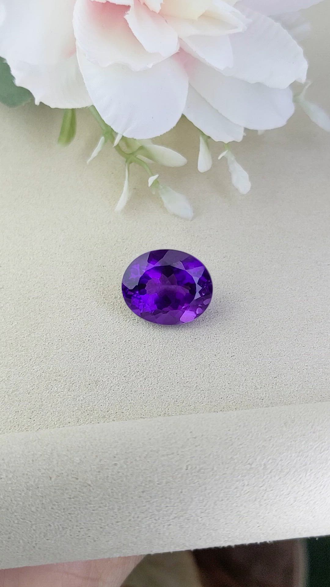 12.68 Ct. Purple Amethyst from Brazil Size Video