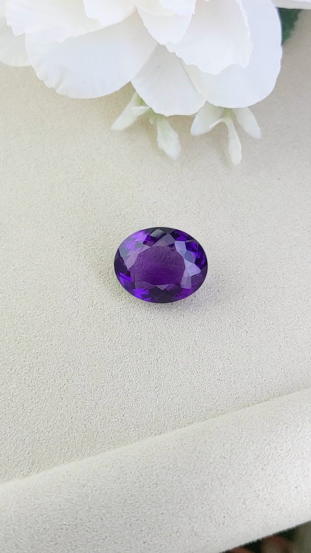 14.93 Ct. Purple Amethyst from Brazil Size Video
