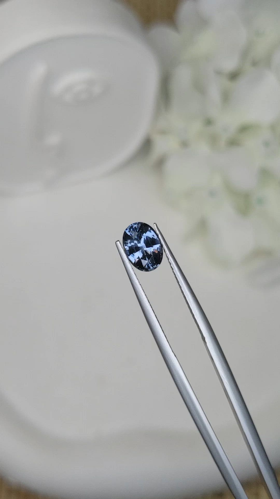 1.22 Ct. Greyish Blue Spinel from Ceylon (Sri Lanka) Size Video
