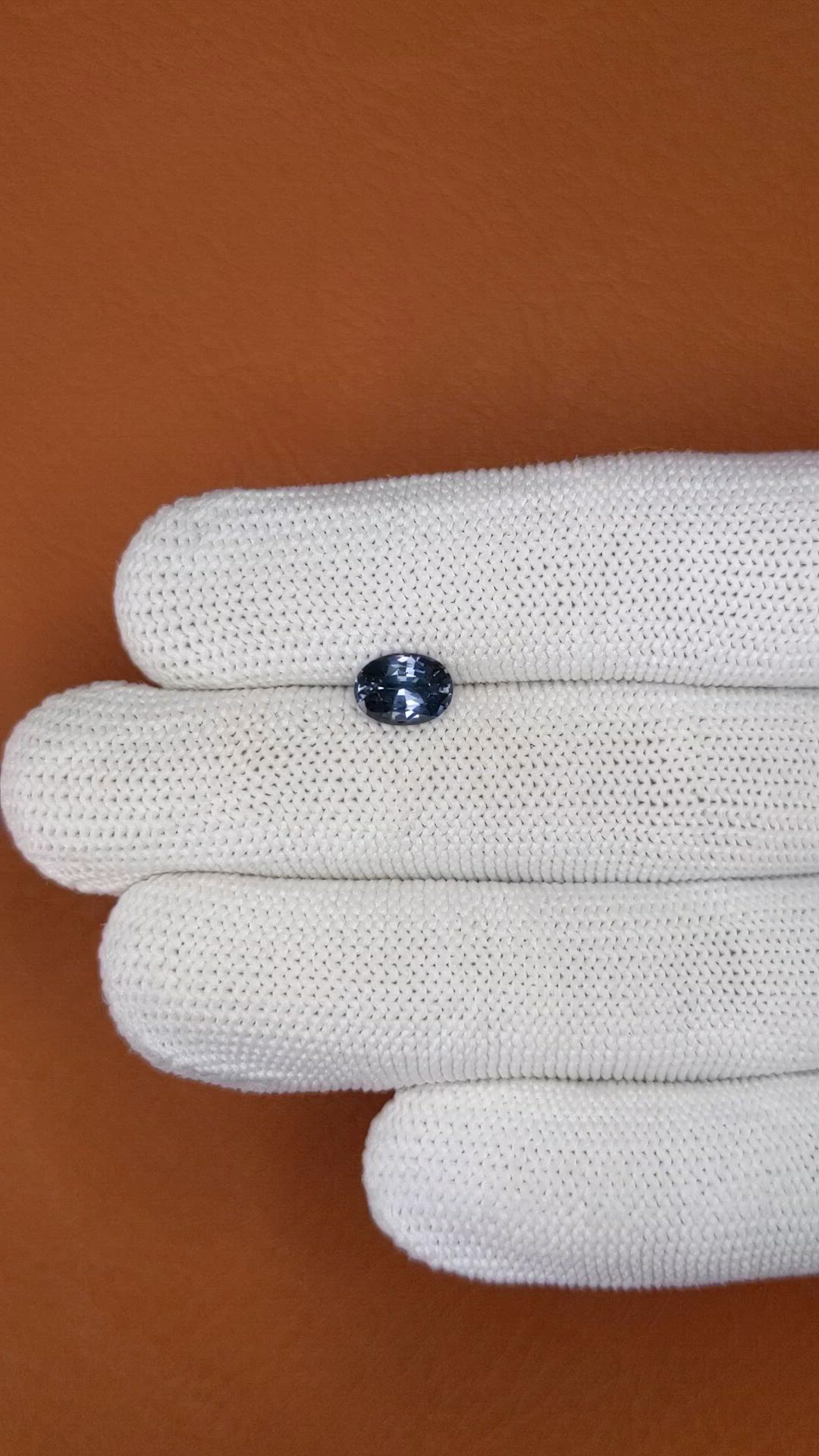 1.22 Ct. Greyish Blue Spinel from Ceylon (Sri Lanka) Size Video