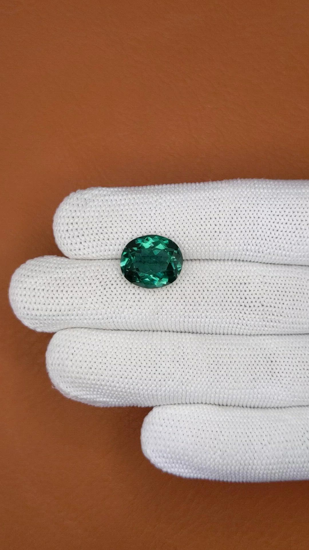 6.19 Ct. Bluish Green Prasiolite from Brazil Size Video