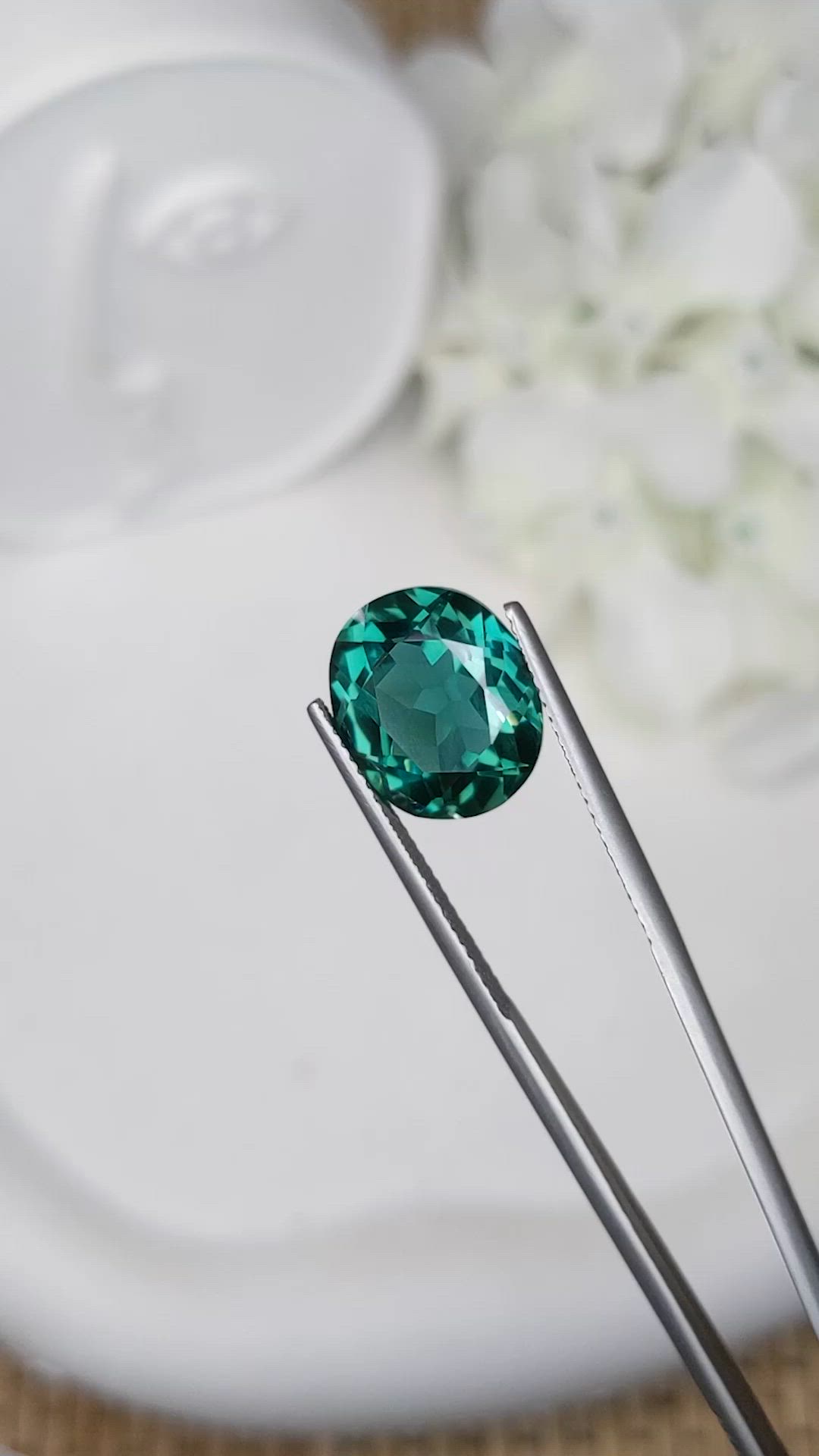 6.19 Ct. Bluish Green Prasiolite from Brazil Size Video