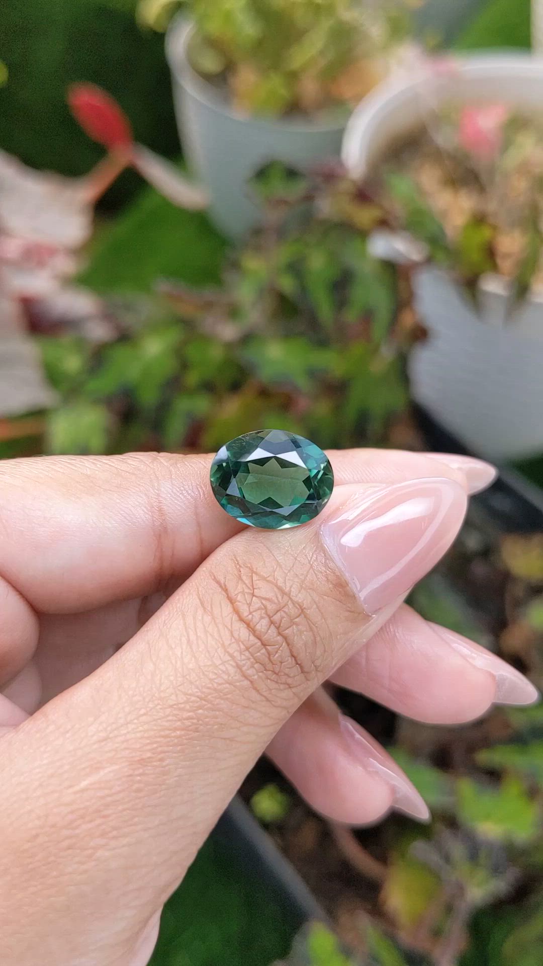6.85 Ct. Bluish Green Prasiolite from Brazil Size Video