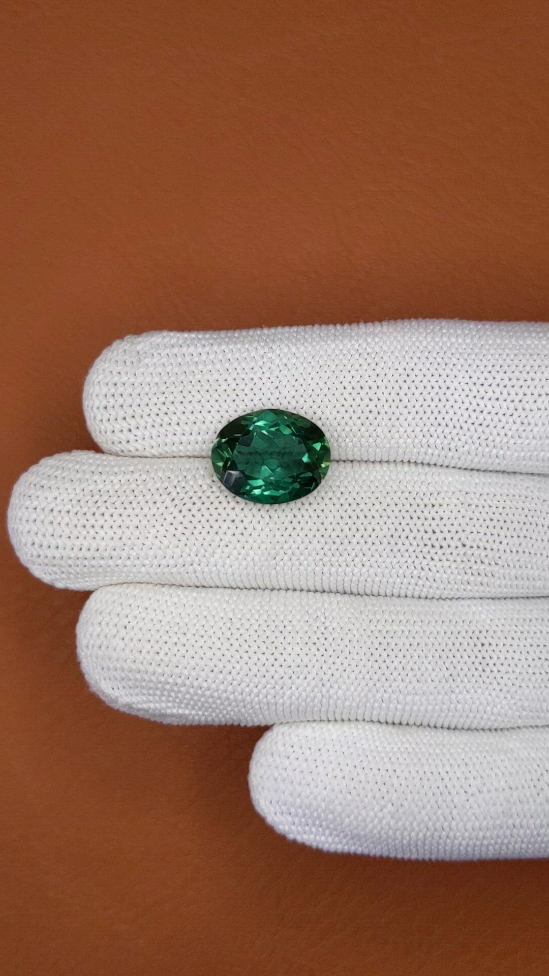 6.85 Ct. Bluish Green Prasiolite from Brazil Size Video