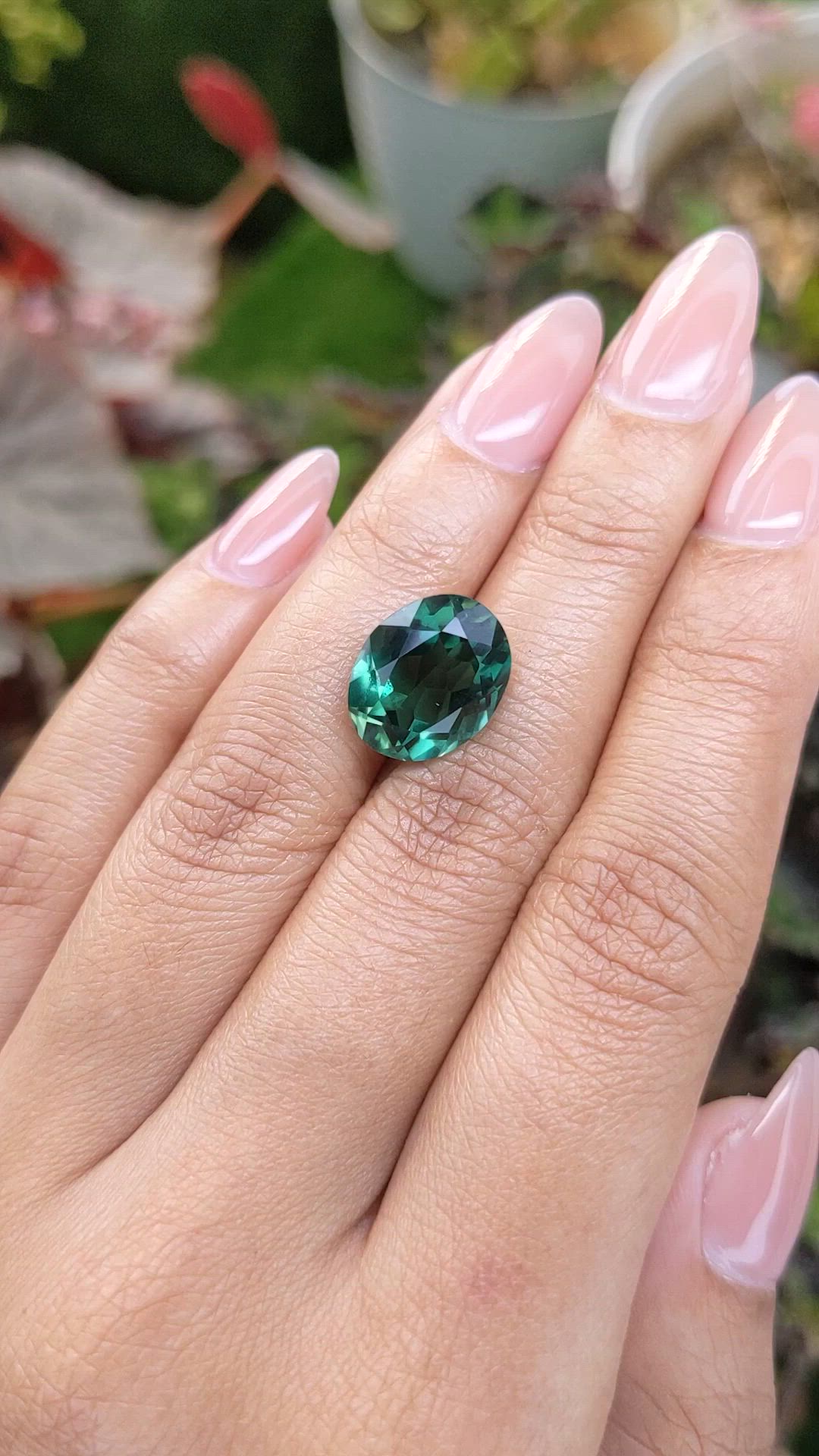 6.85 Ct. Bluish Green Prasiolite from Brazil Size Video