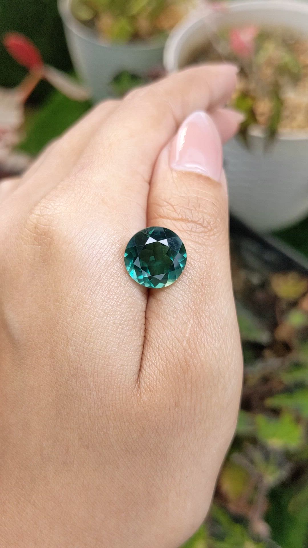 5.69 Ct. Bluish Green Prasiolite from Brazil Size Video