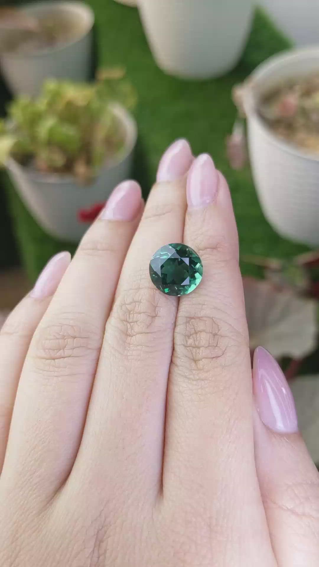 5.91 Ct. Bluish Green Prasiolite from Brazil Size Video