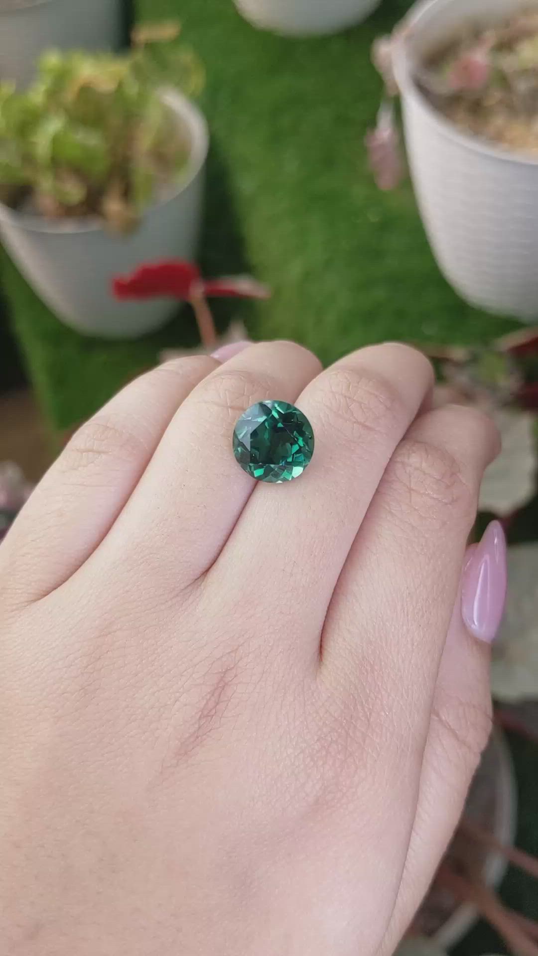 5.91 Ct. Bluish Green Prasiolite from Brazil Size Video