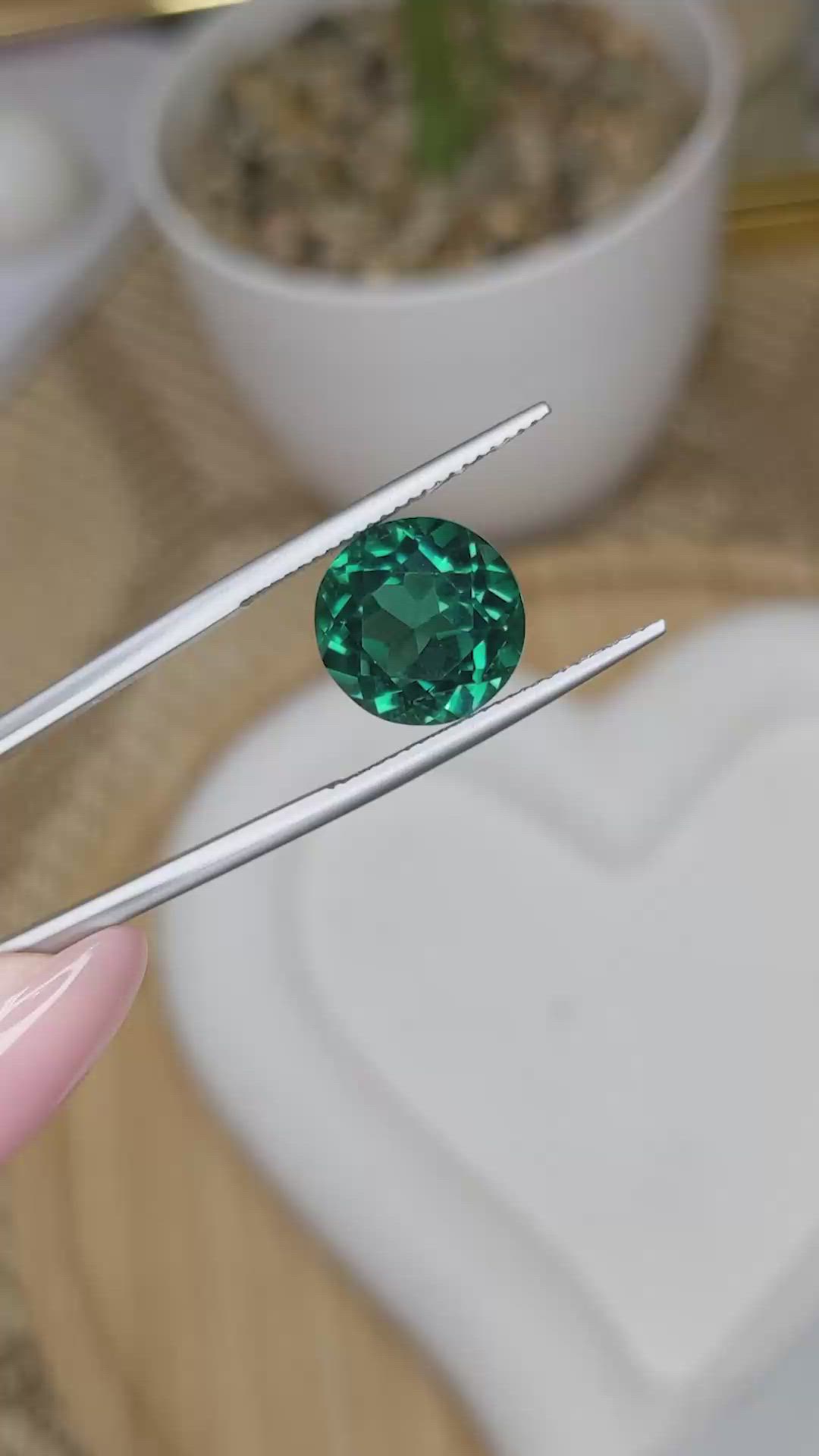 5.91 Ct. Bluish Green Prasiolite from Brazil Size Video