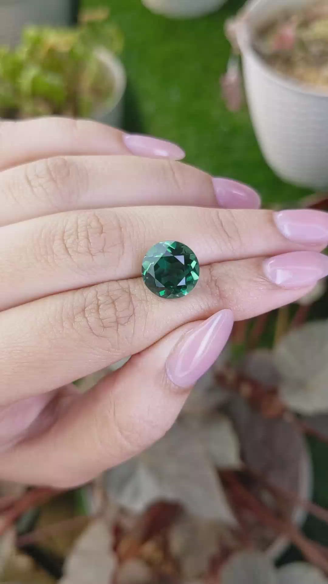 5.91 Ct. Bluish Green Prasiolite from Brazil Size Video