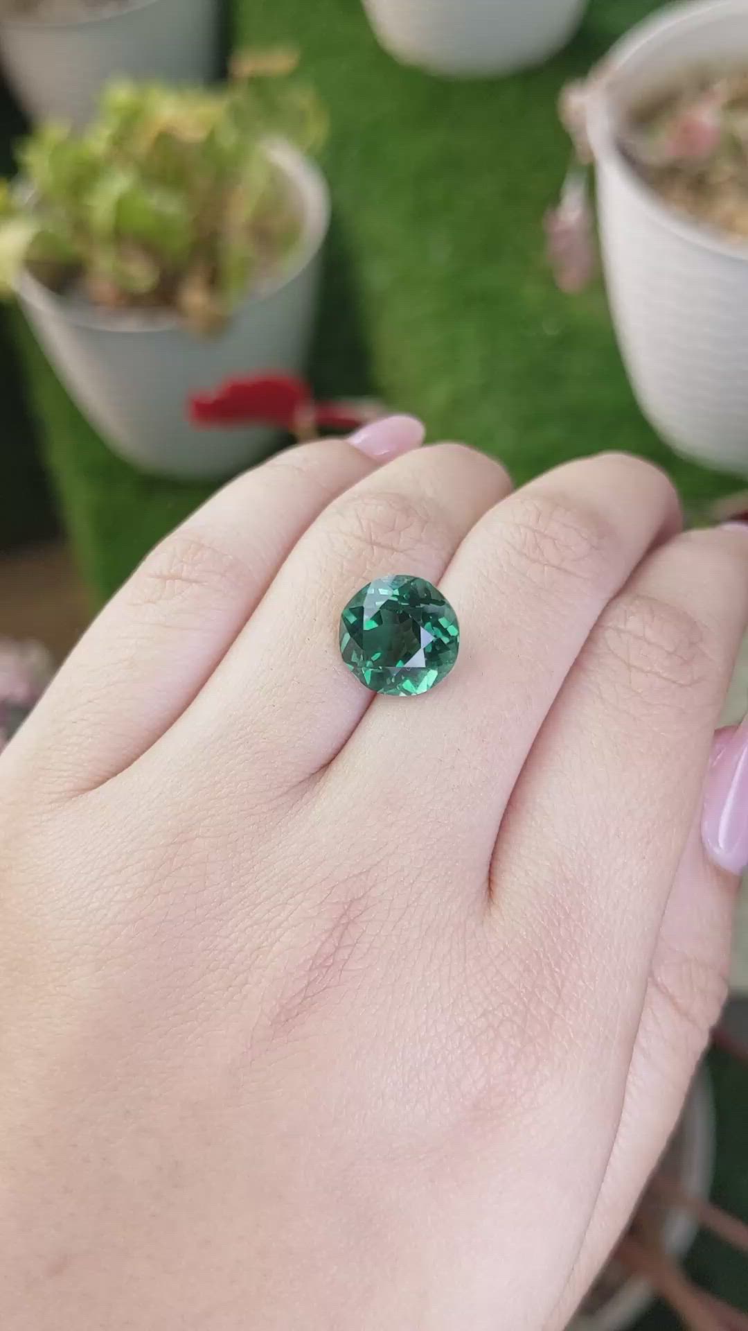 6.16 Ct. Bluish Green Prasiolite from Brazil Size Video